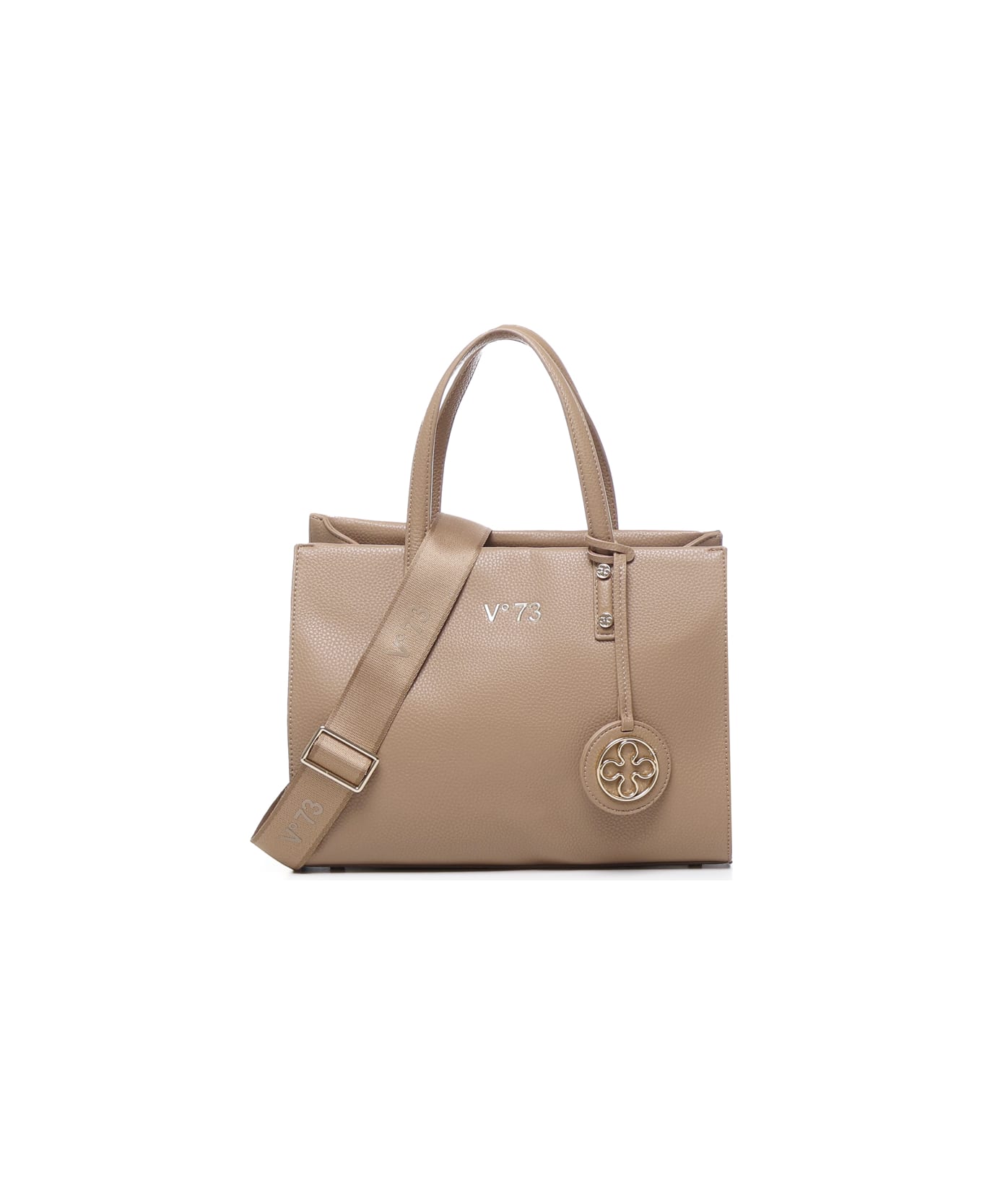 V73 Lara Tote Bag With Logo - Beige