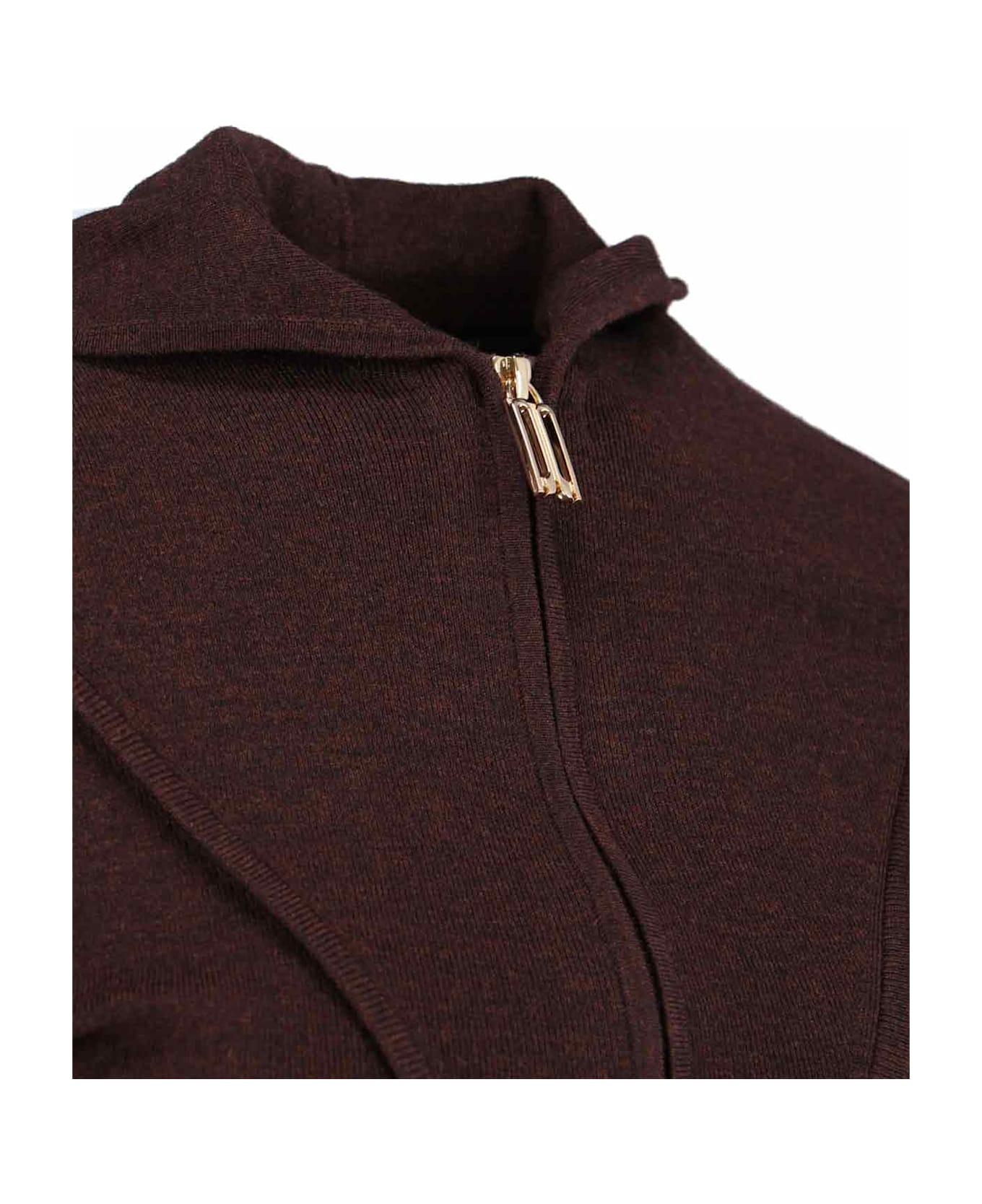 Victoria Beckham Logo Zip Sweatshirt - Brown