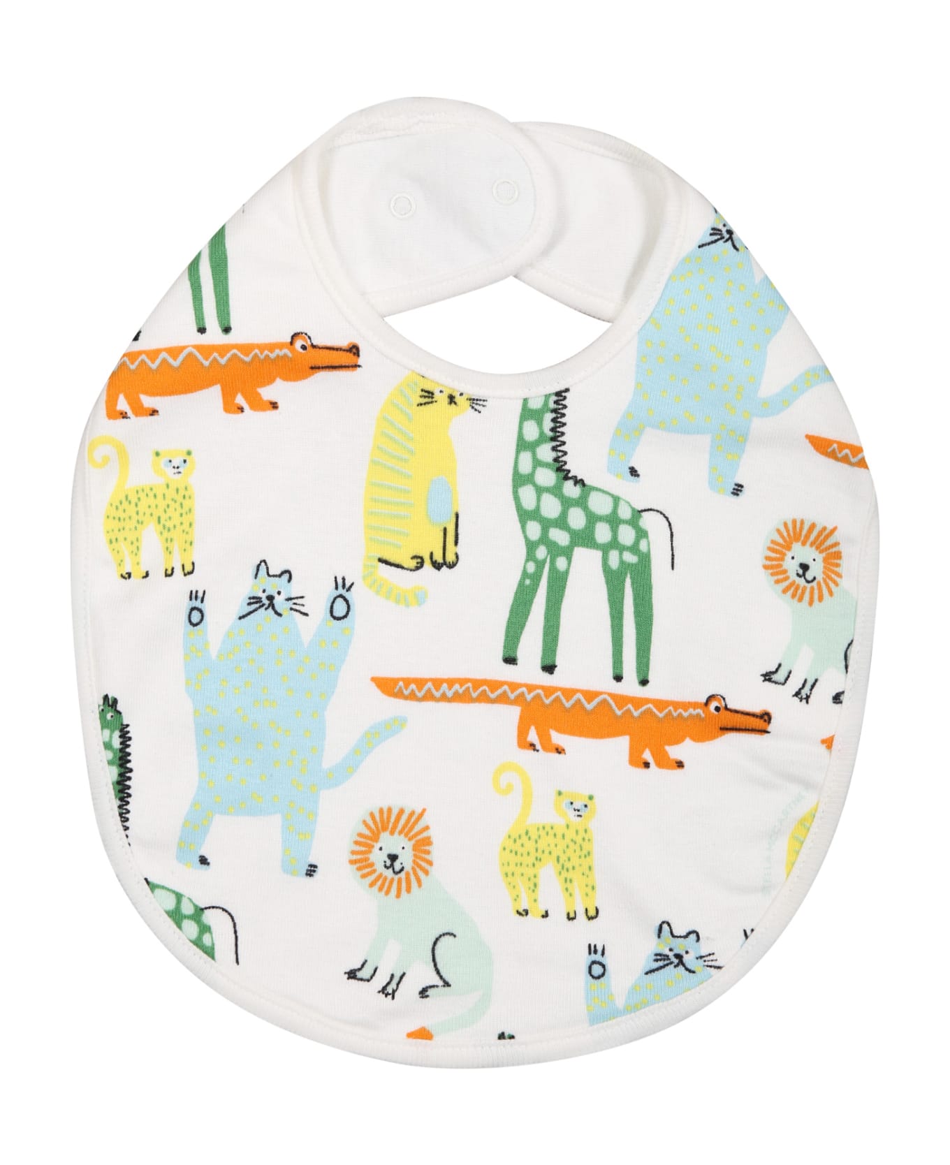 Stella McCartney Kids White Set For Baby Boy With Animals Print - Multicolor