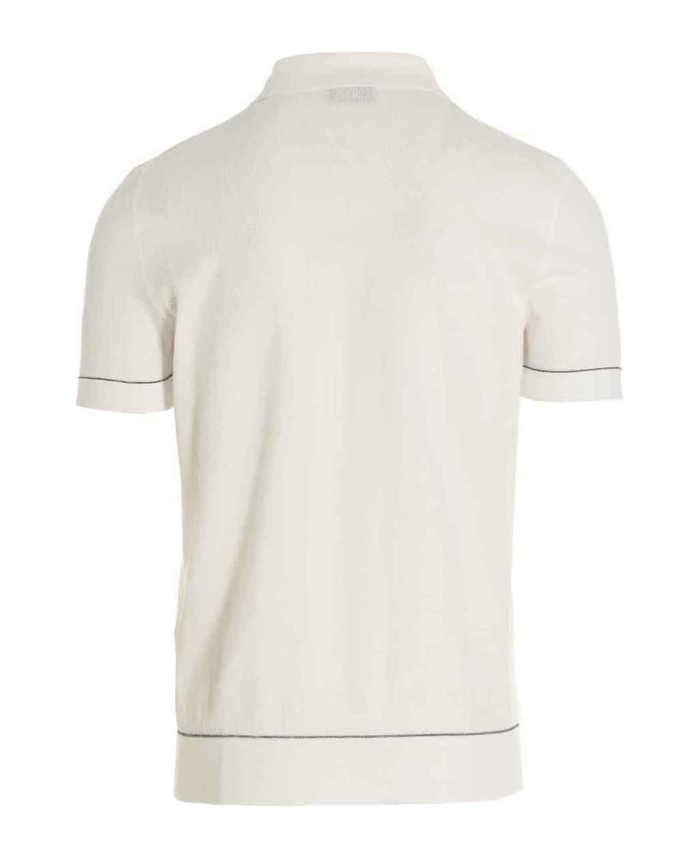 Brioni Cotton Polo Shirt - WHITE ポロシャツ