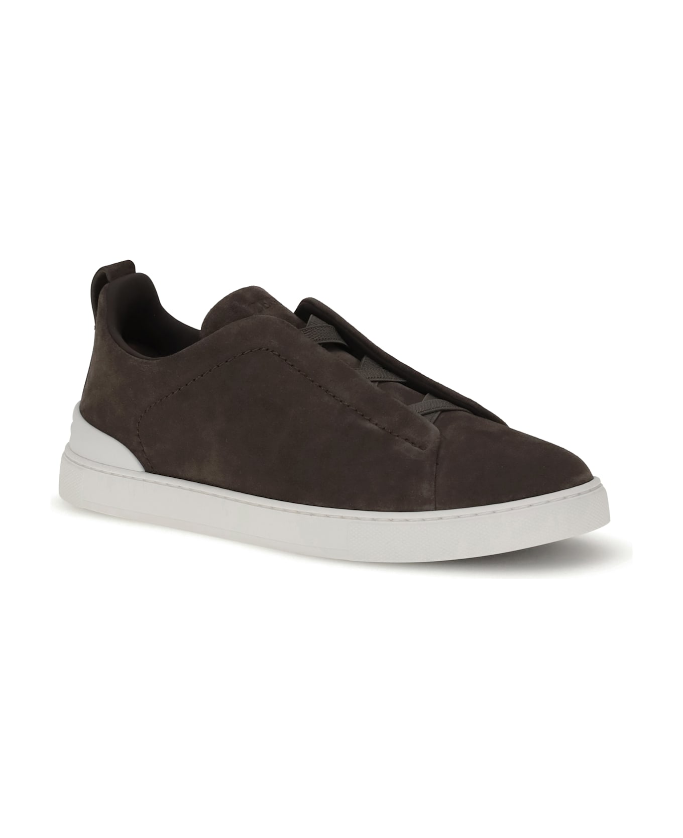 Zegna Suede Leather Sneakers Zegna - BROWN