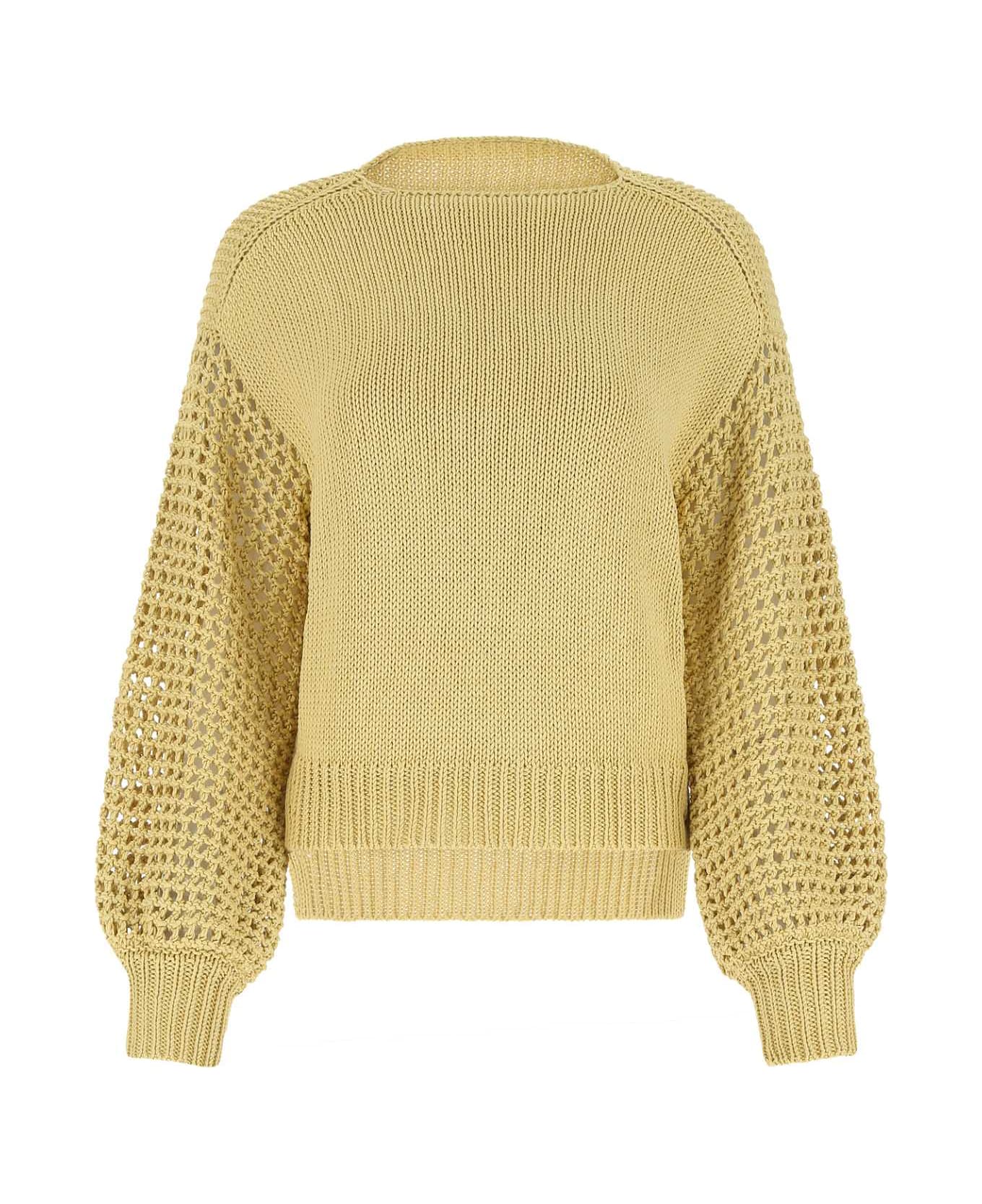 Agnona Mustard Silk Blend Oversize Sweater - G11