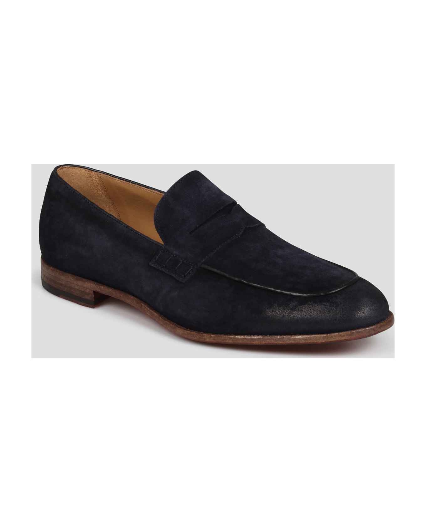 Corvari Brushed Suede Loafers - Blue