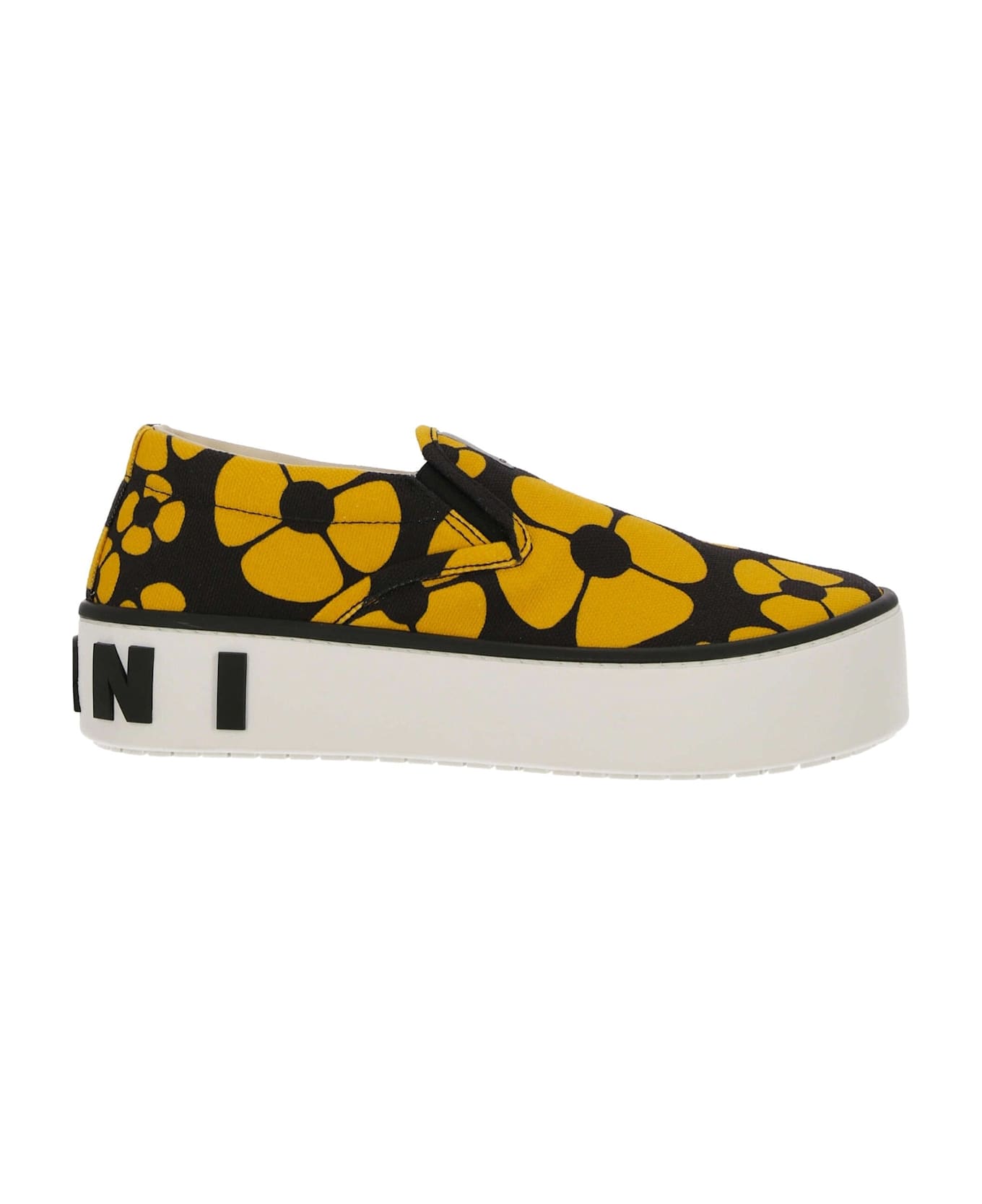 Marni Printed Slip On Sneakers - Black