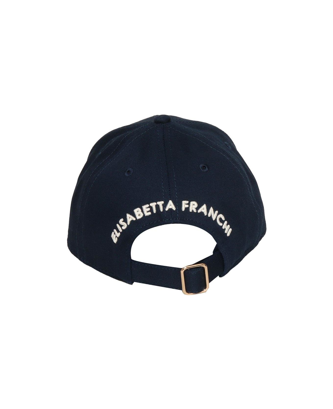 Elisabetta Franchi Blue Hat With Logo - Blu