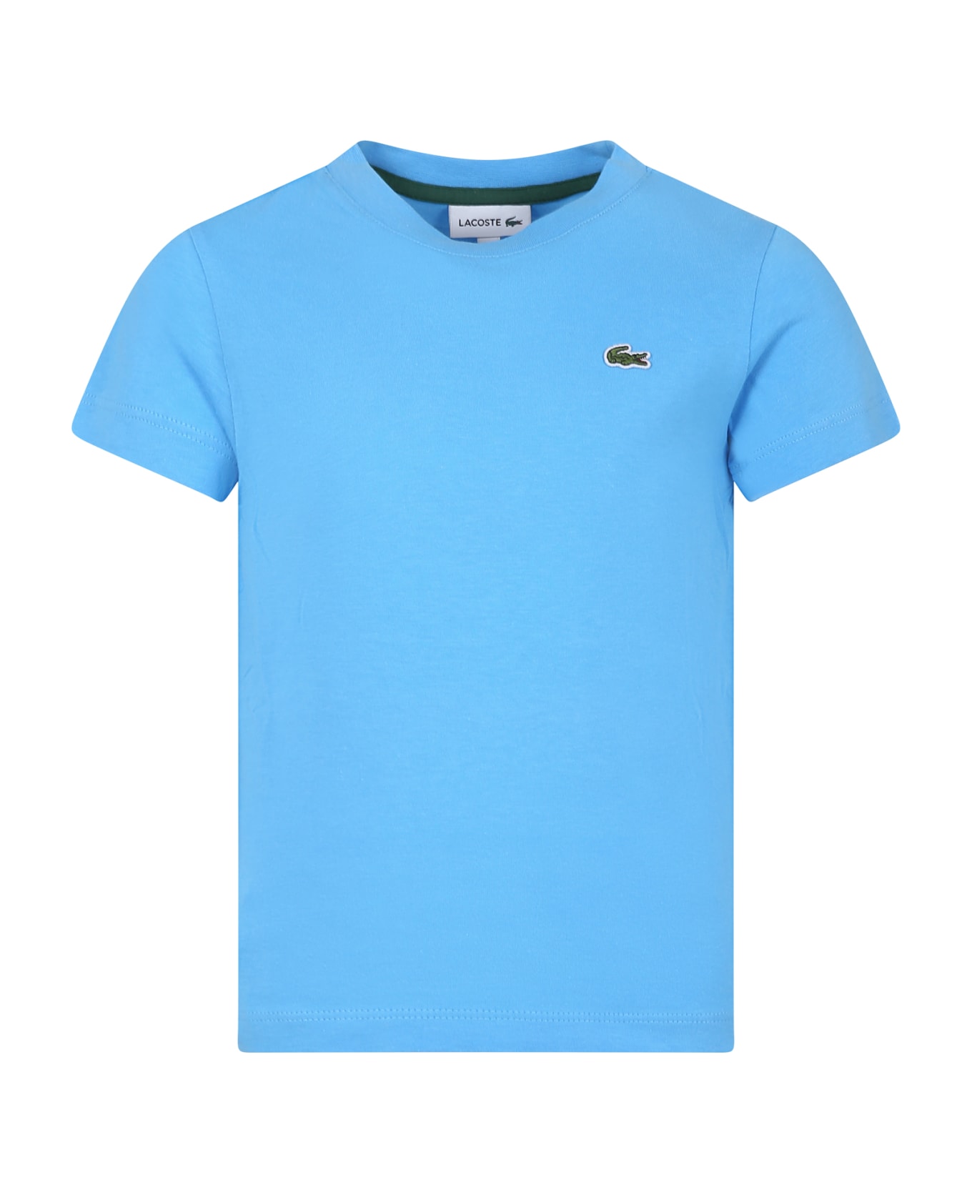 Lacoste Light Blue T-shirt For Boy With Crocodile - Light Blue