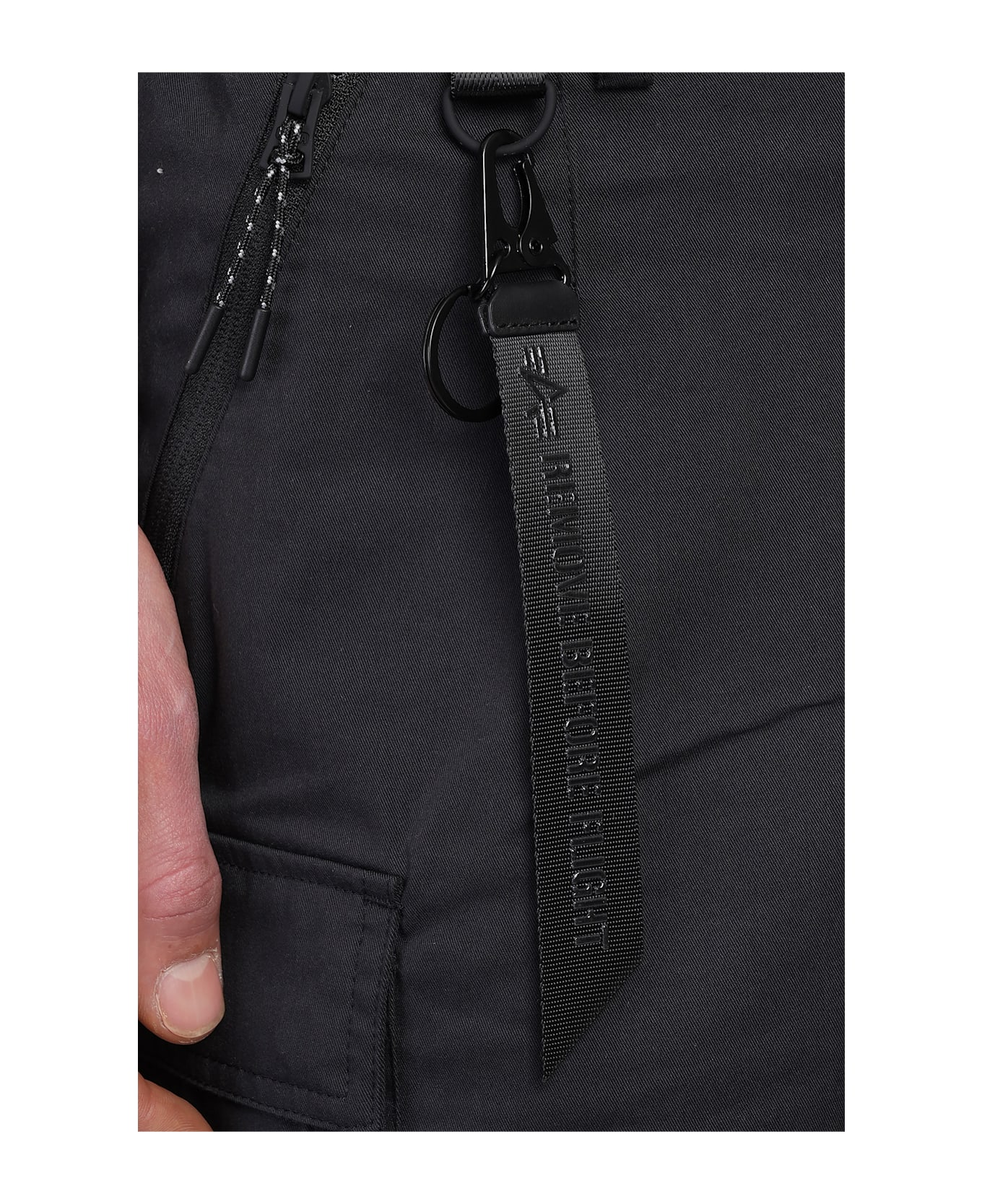 Alpha Industries Utility Cargo Short Shorts In Black Cotton - black