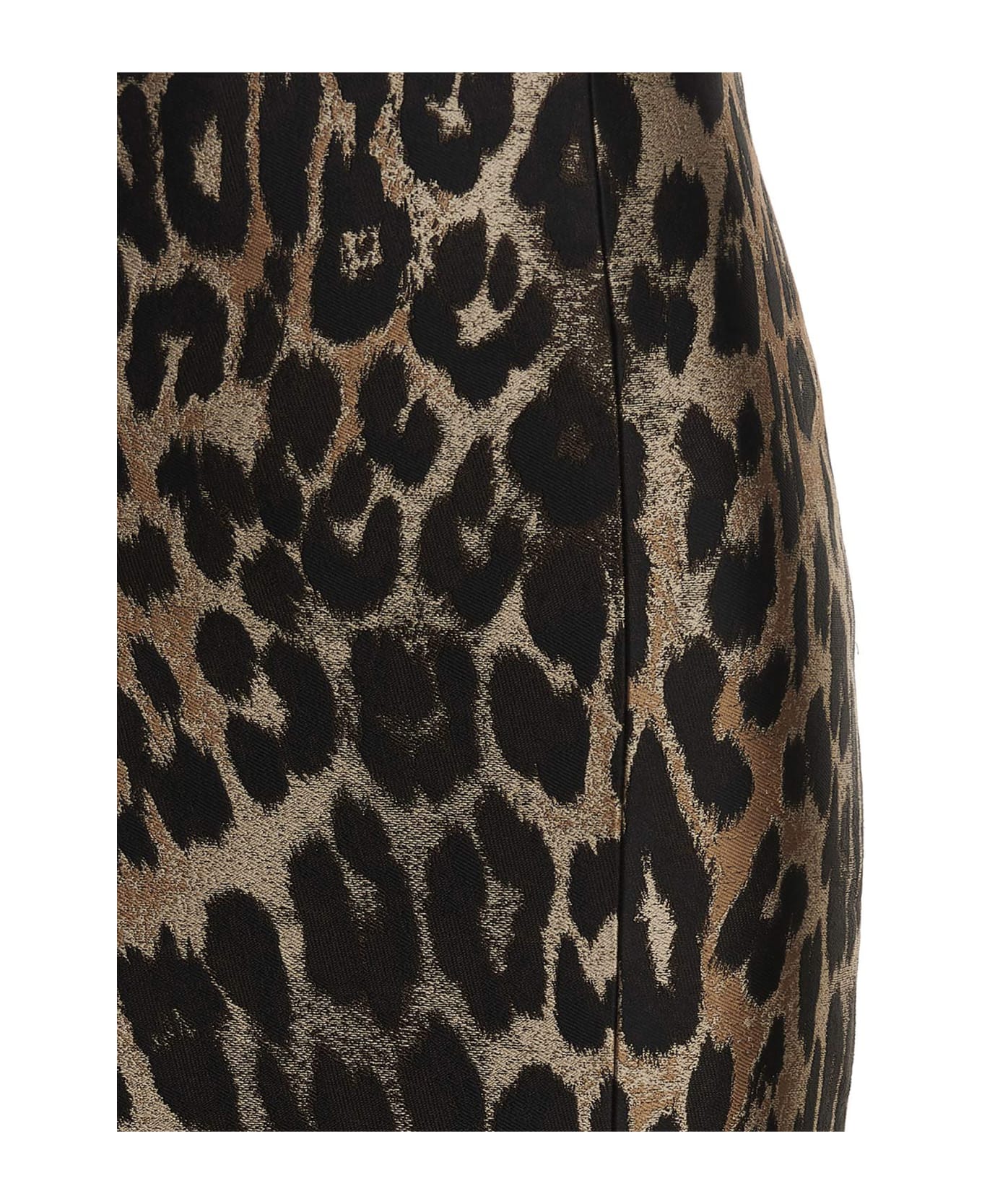 Balmain Leopard Jacquard Skirt - Multicolor