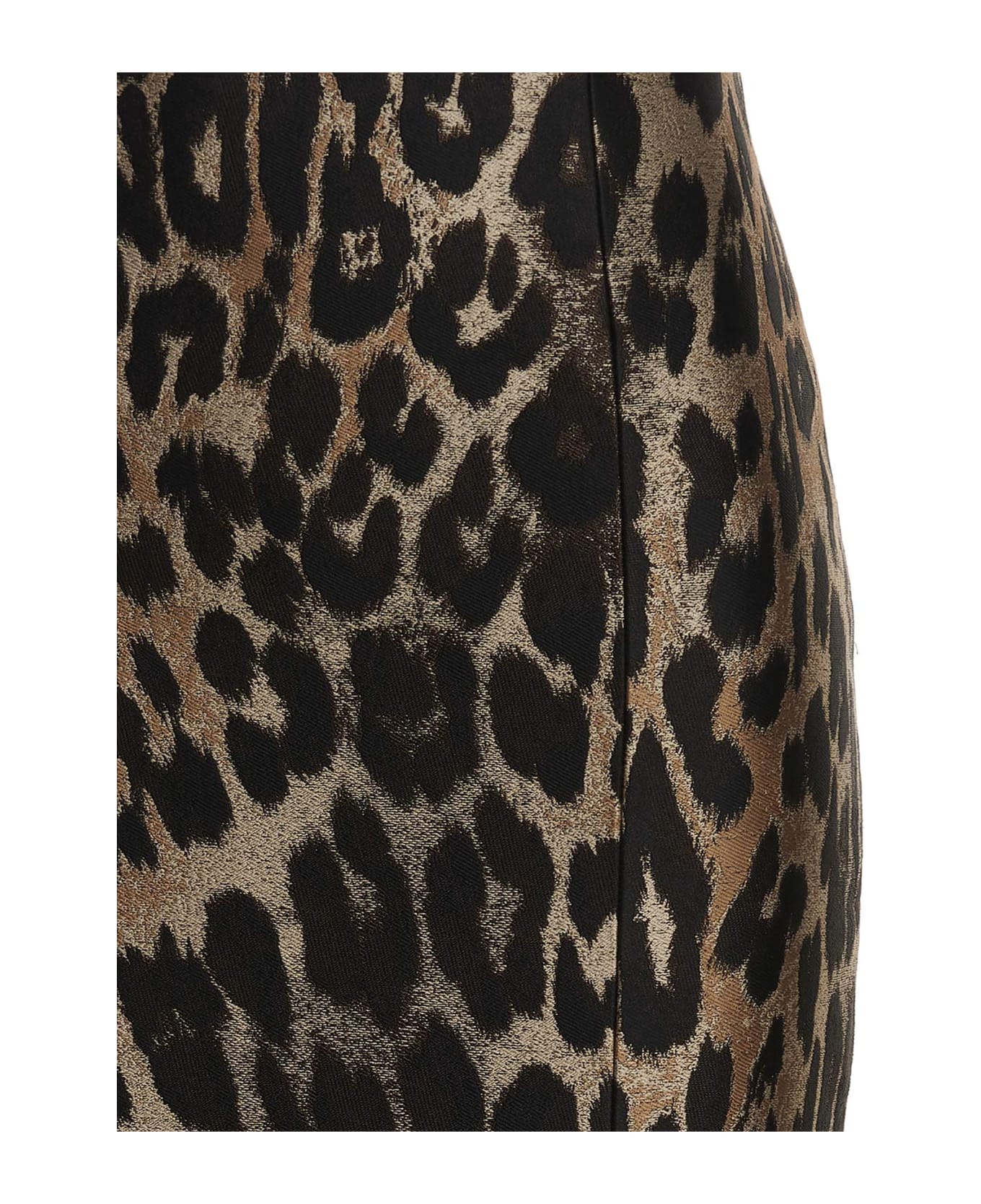 Balmain Leopard Jacquard Skirt - Natural print