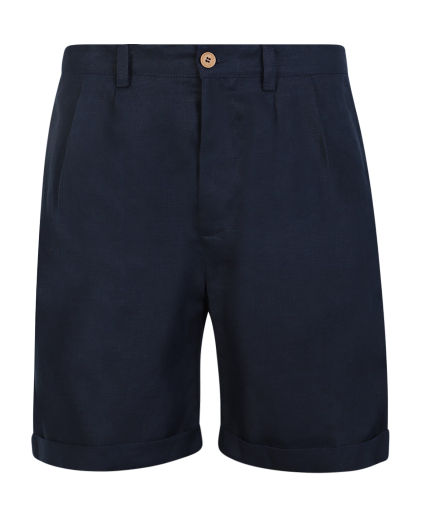 Peninsula Swimwear Stromboli Linen Black Shorts - Blue