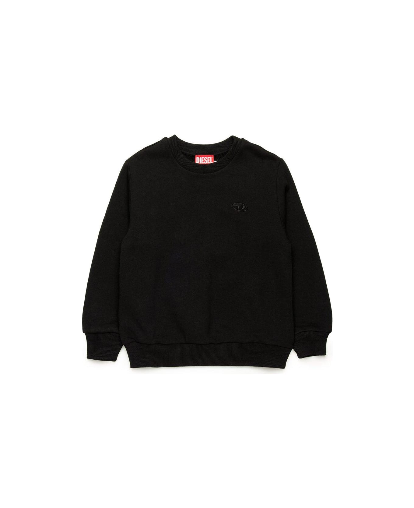 Diesel Oval-d Logo Embroidered Oversized Sweatshirt - Black