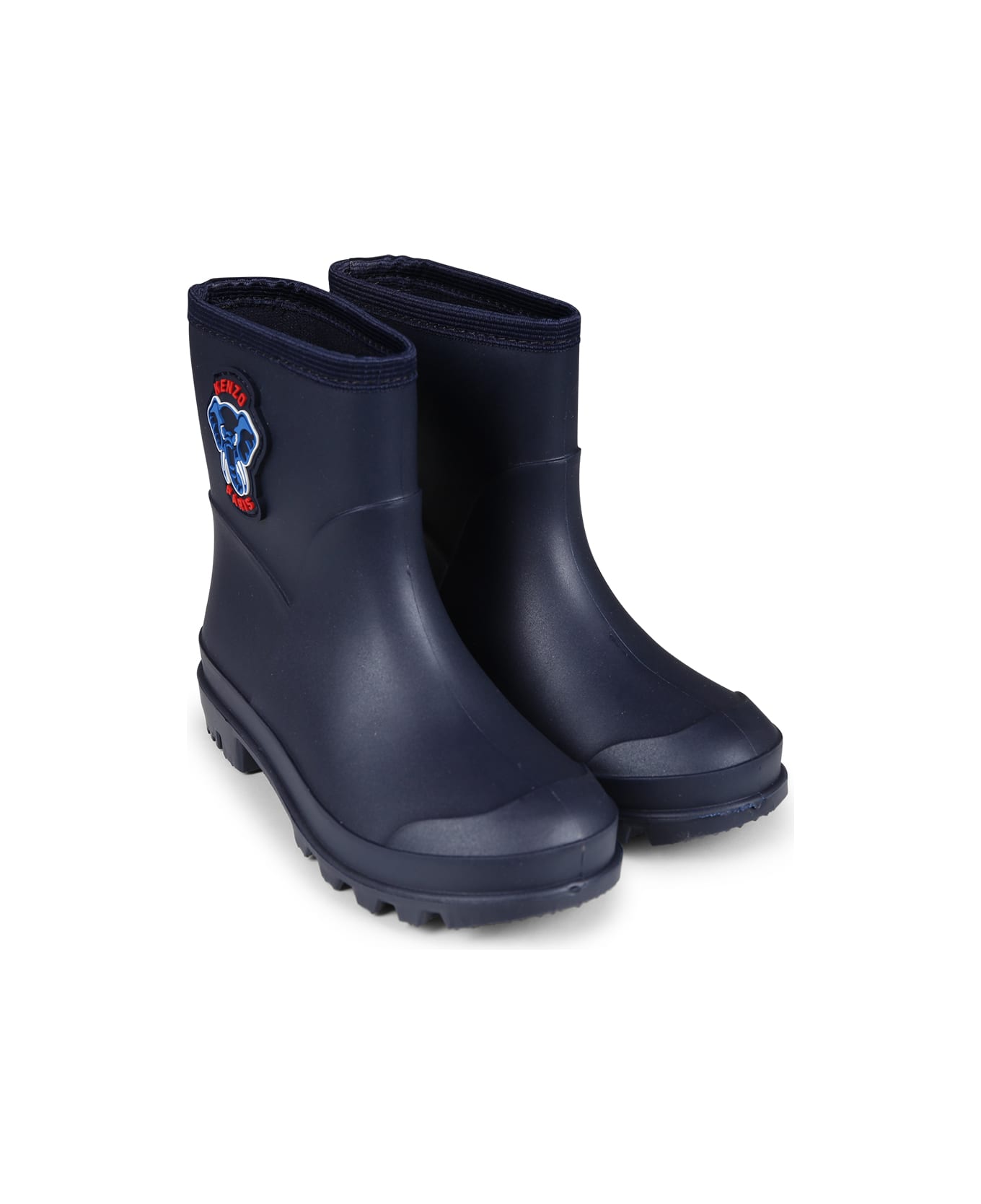 Kenzo Kids Blue Rain Boots For Kids With Elephant And Logo - Blue シューズ