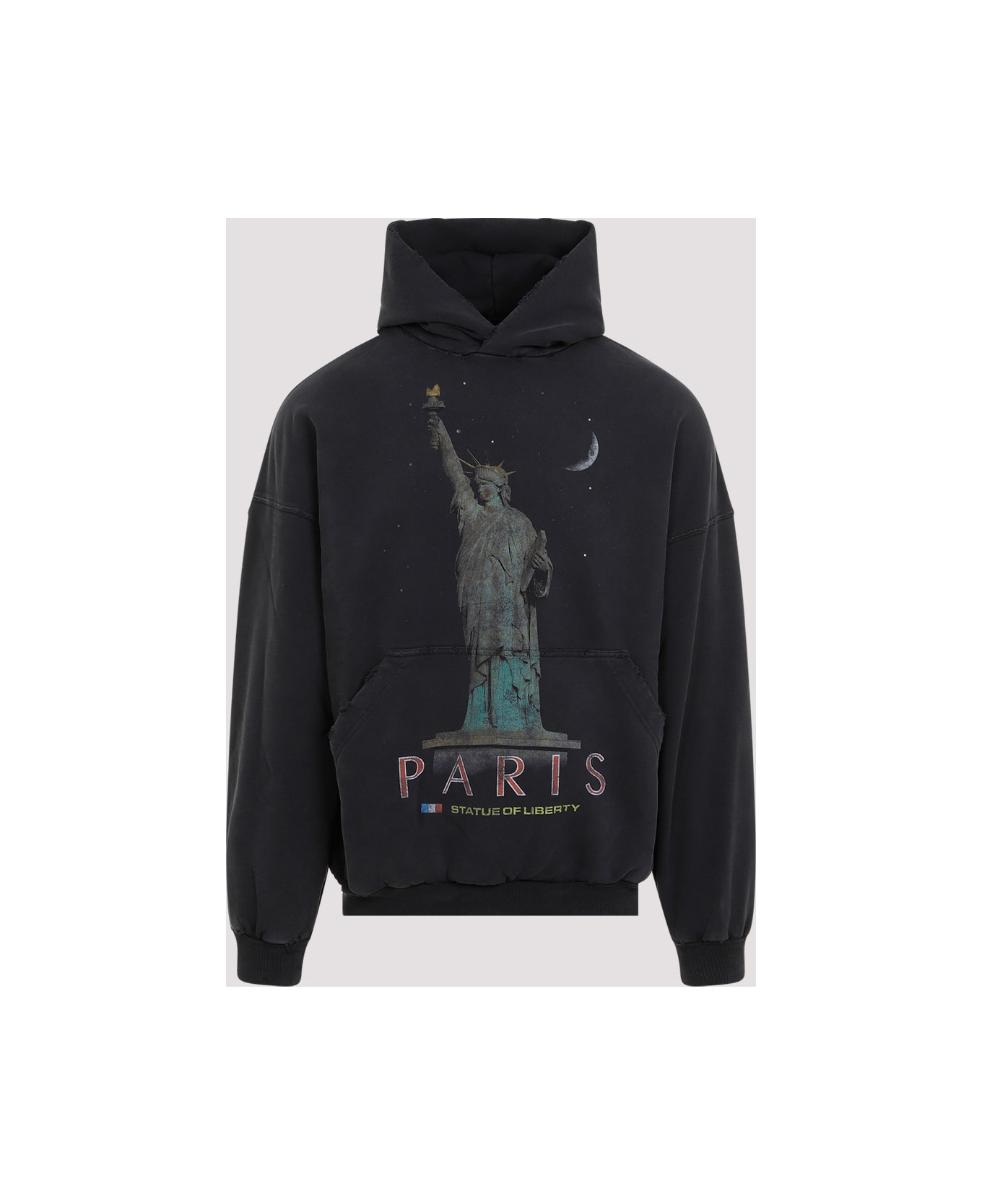 Balenciaga 'paris Liberty' Hoodie - Faded Black