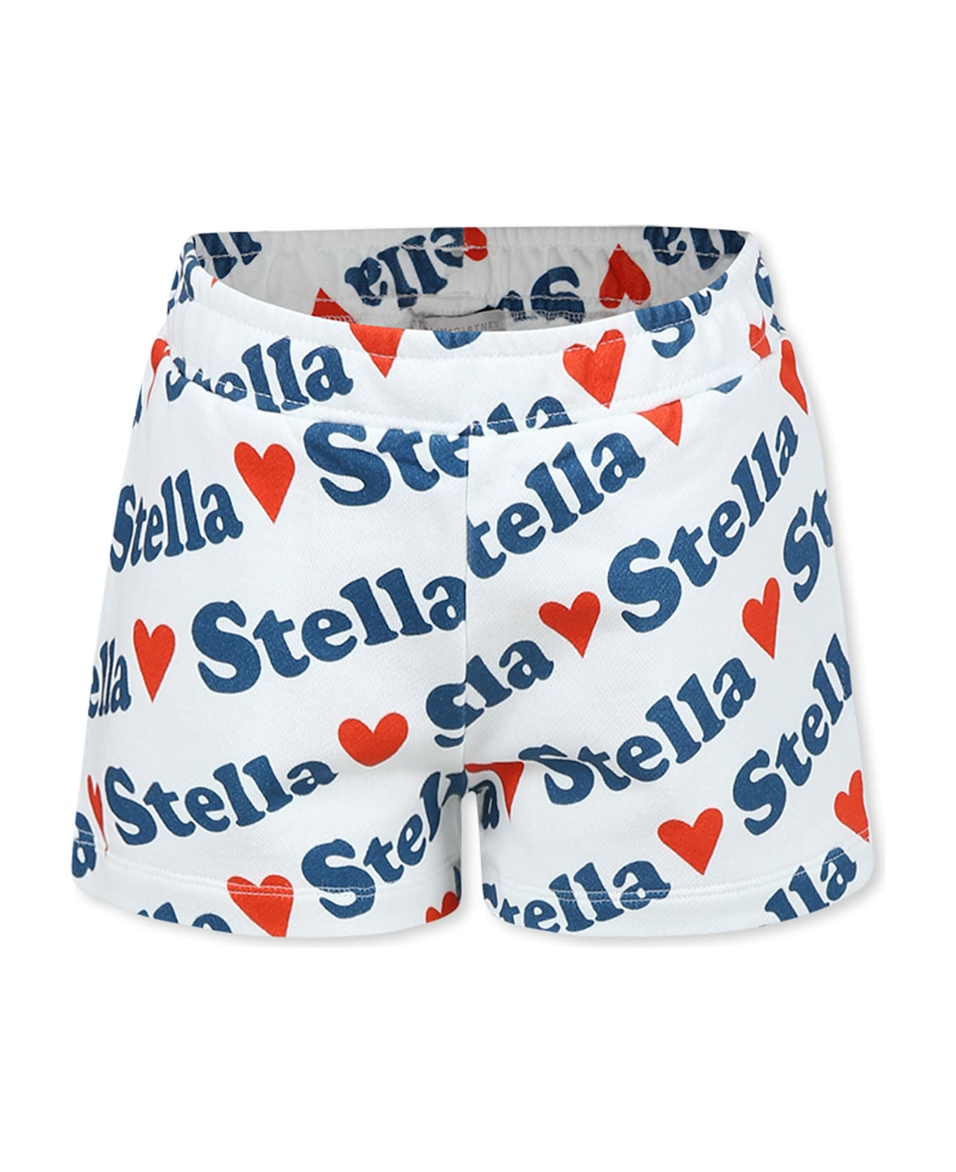 Stella McCartney Kids White Shorts For Girl With Logo - White