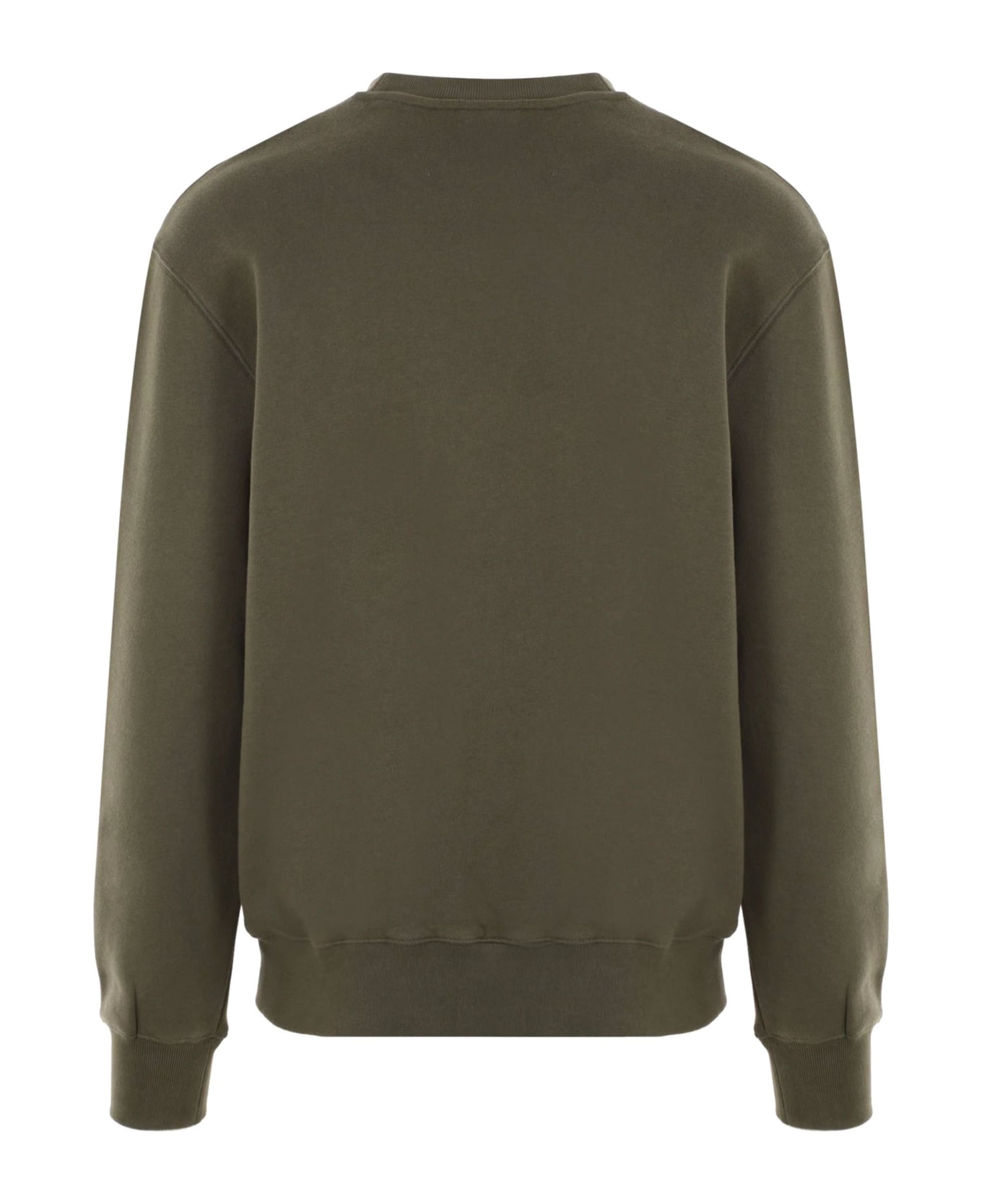 Maison Kitsuné Olive Green Cotton Sweatshirt