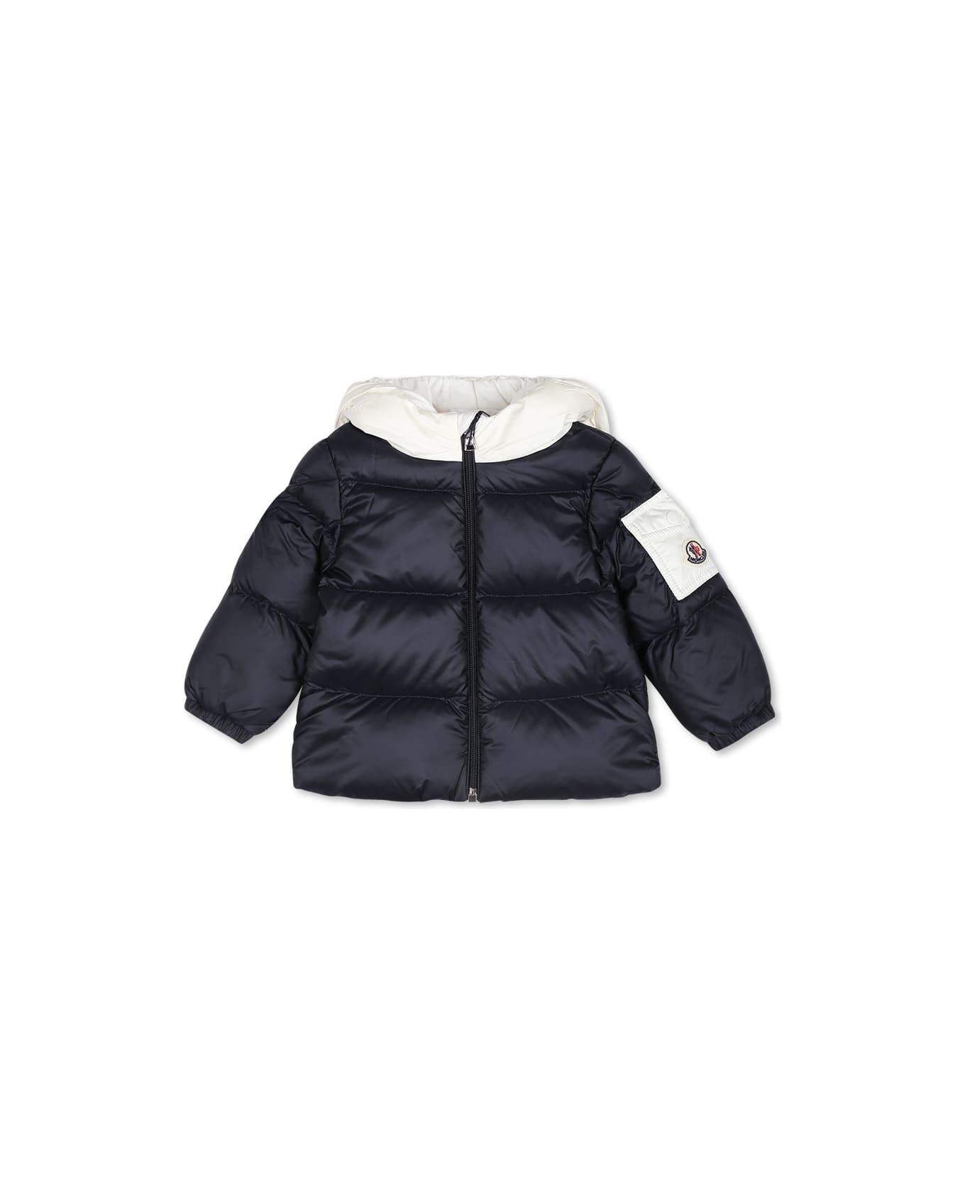 Moncler Blue Ueno Sleeping Bag For Babykids With Logo - Blue