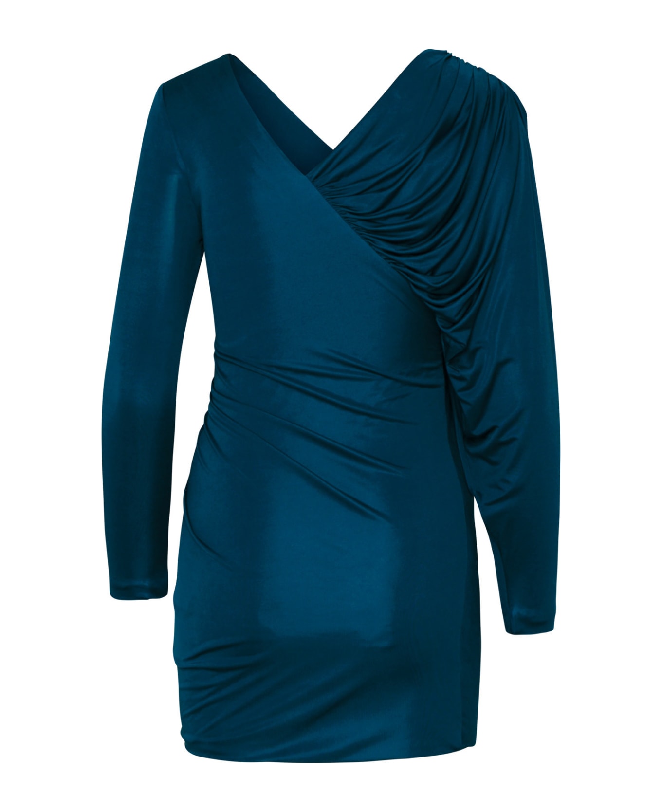 Saint Laurent Draped Jersey Dress - Blue