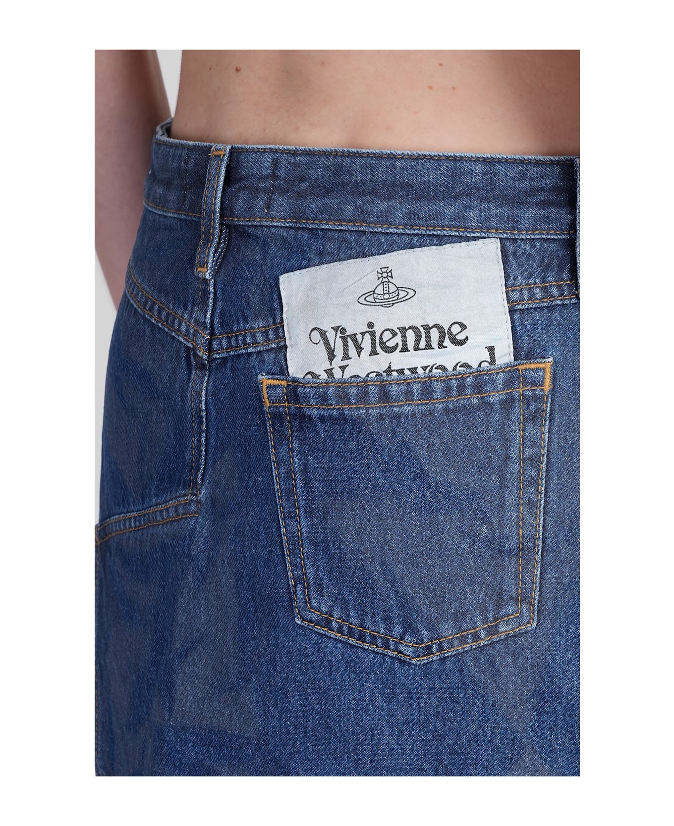 Vivienne Westwood Foam Skirt In Blue Cotton - blue