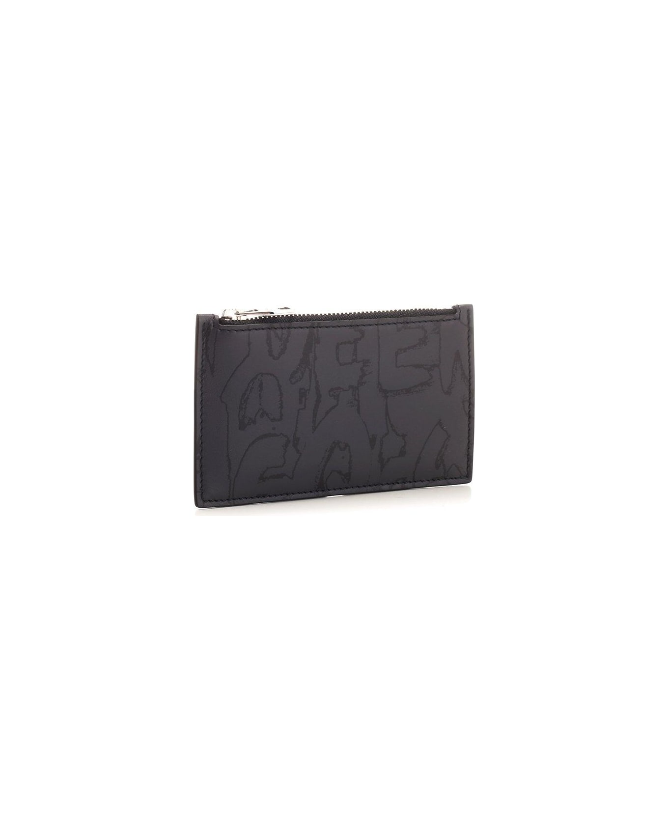 Alexander McQueen Graphic-printed Zipped Wallet - Black