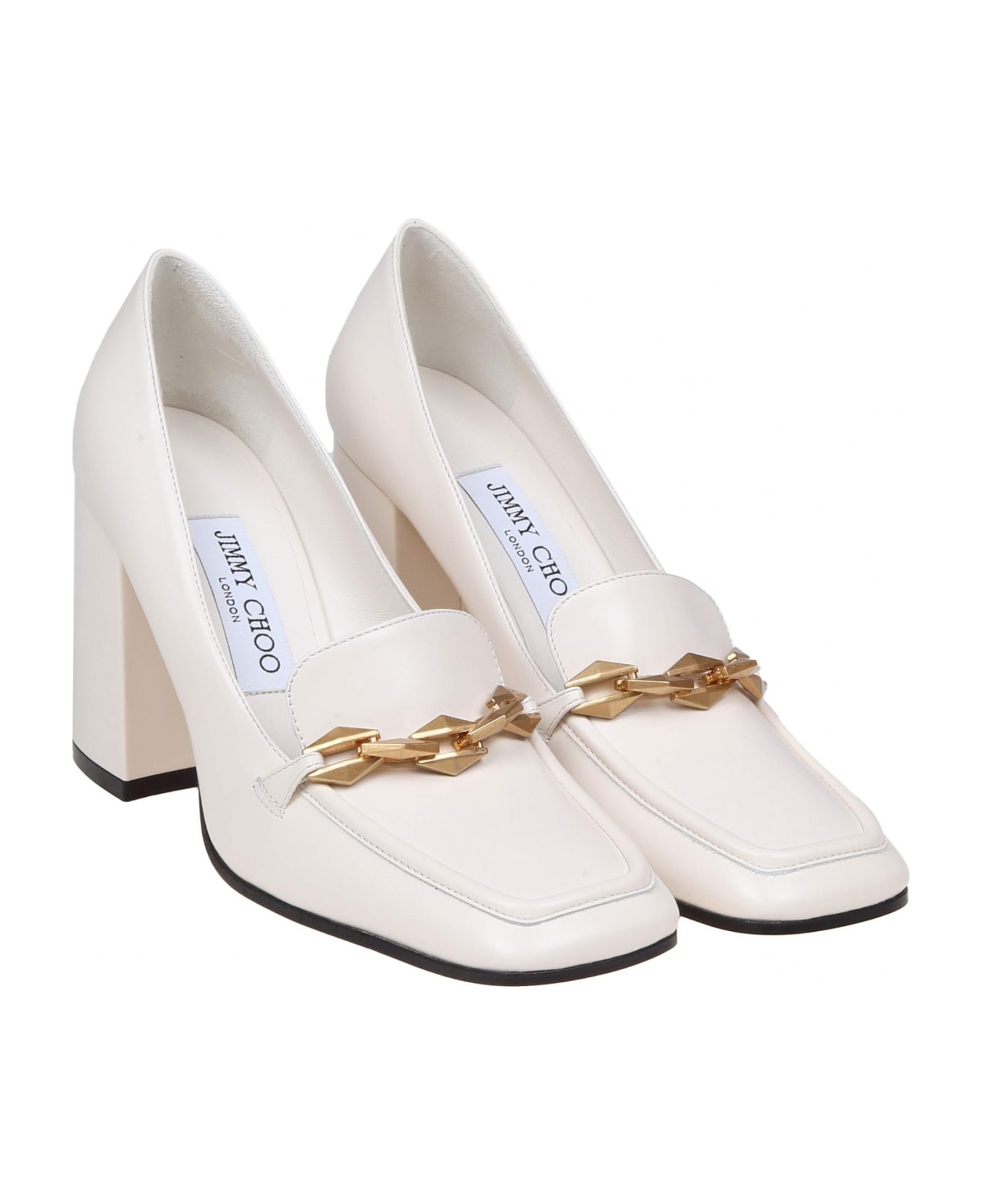 Jimmy Choo Cream White Leather Pump - Milk