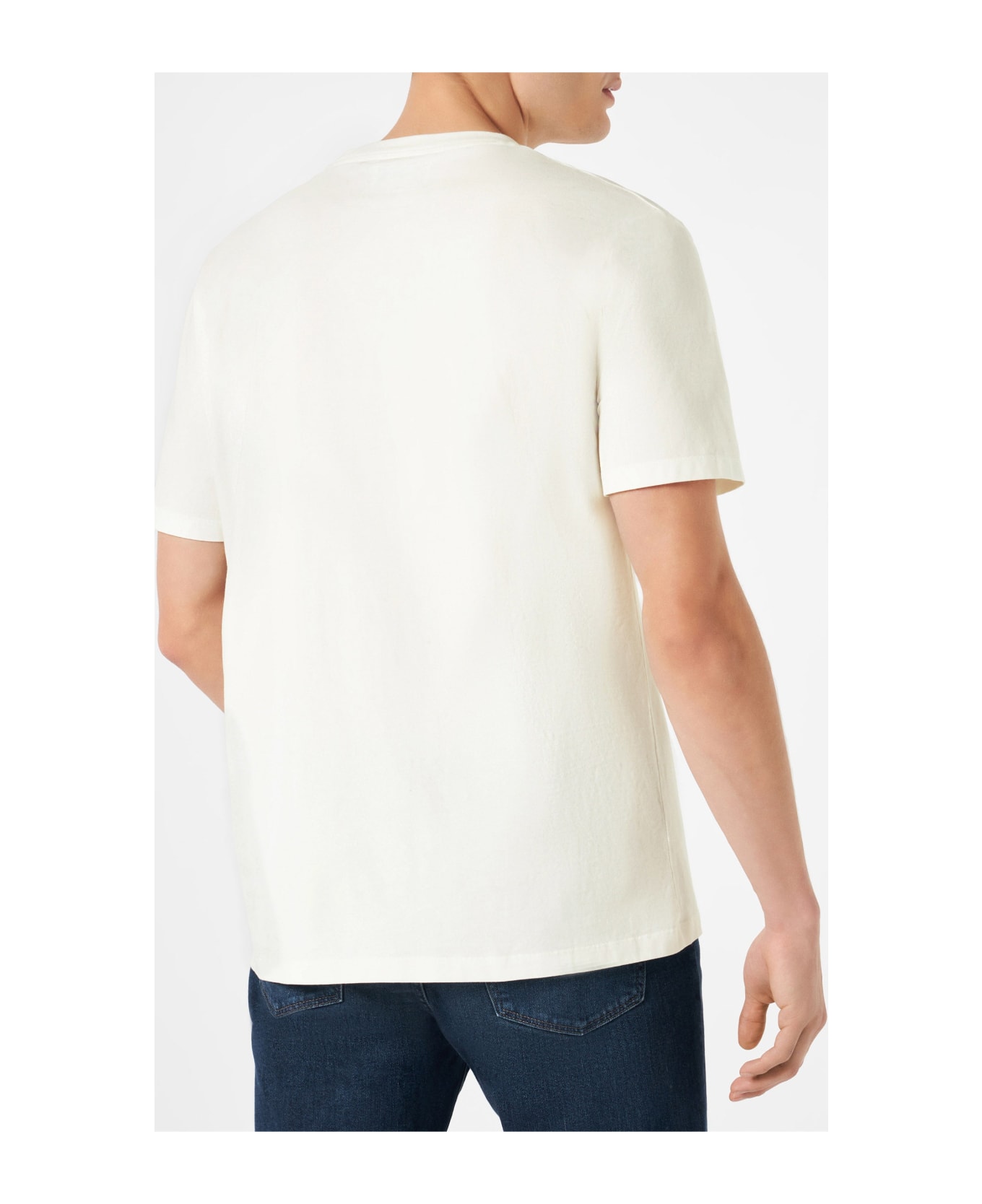 MC2 Saint Barth Man T-shirt With Car Print - WHITE