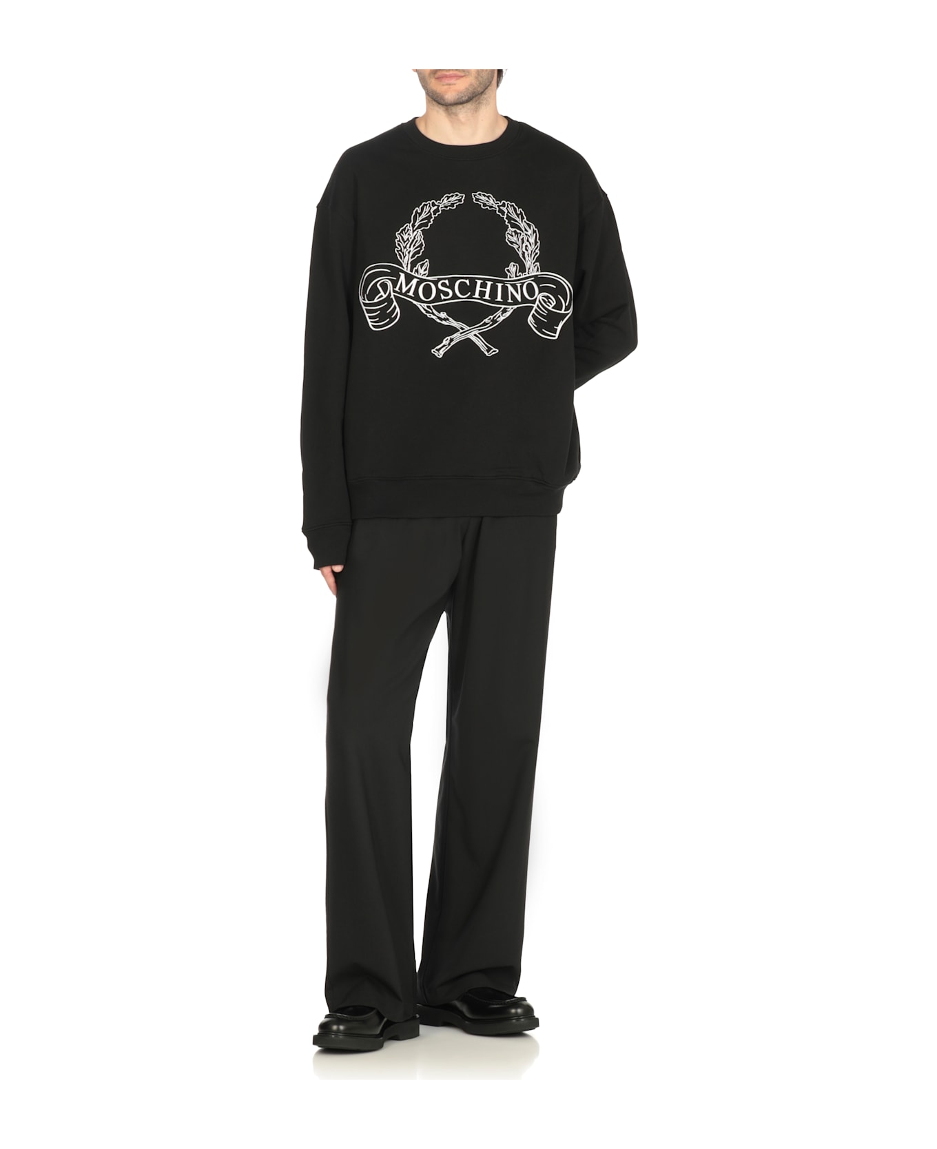 Moschino Sweatshirt With Embroidery - BLACK