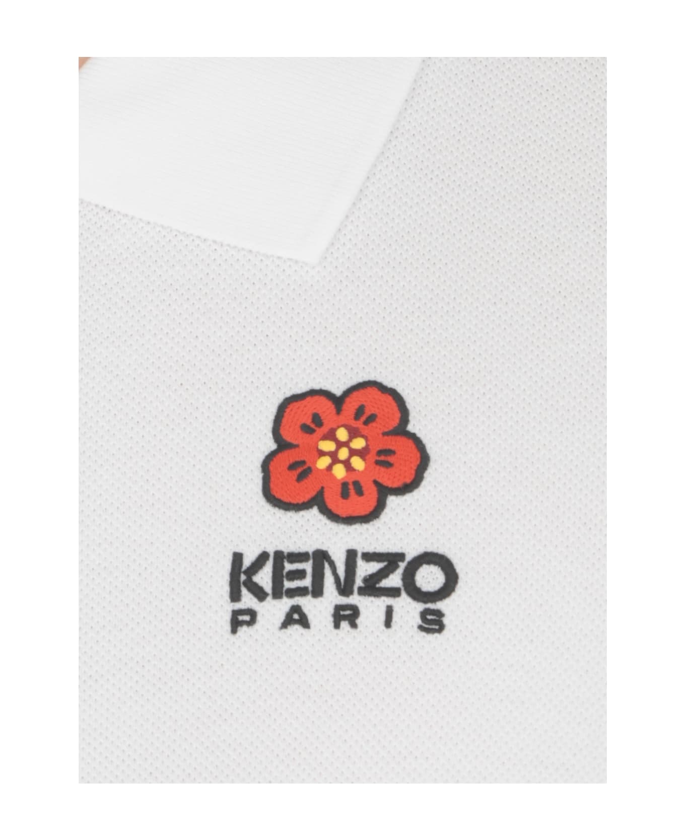 Kenzo Boke Flower Crest Polo Shirt - White