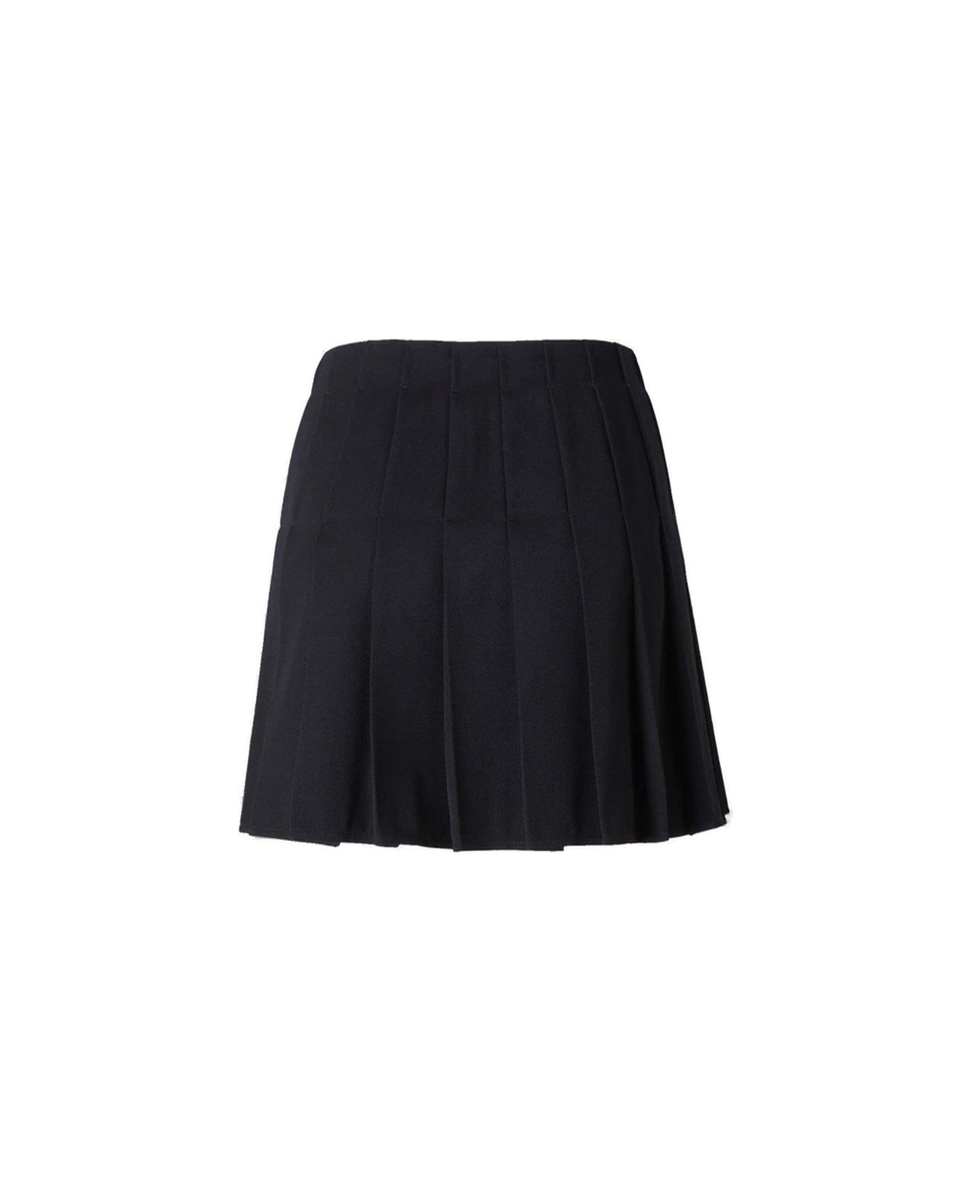 Bottega Veneta High Waist Pleated Mini Skirt - NERO