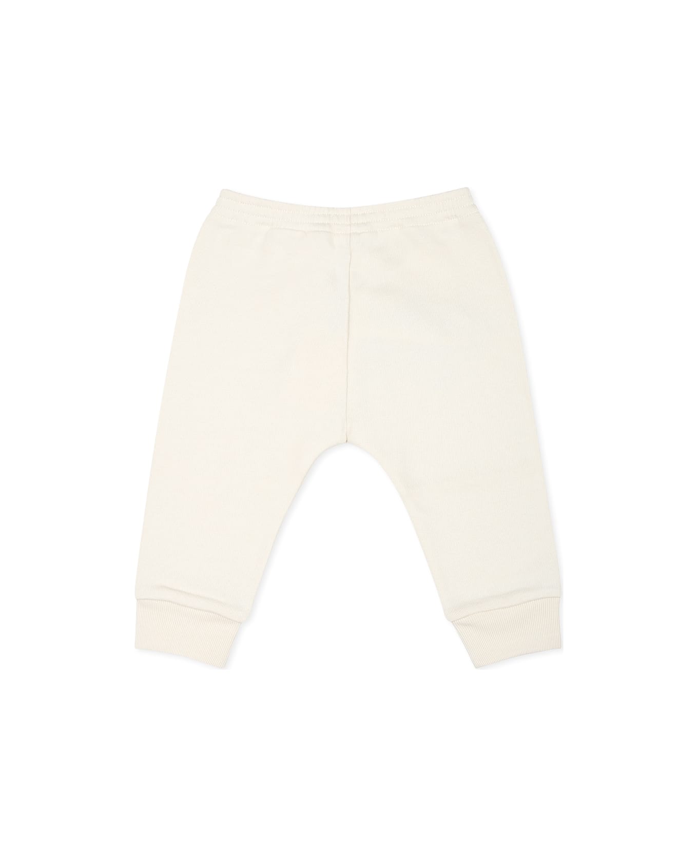 Gucci Ivory Trousers For Babykids With Logo - Bianco