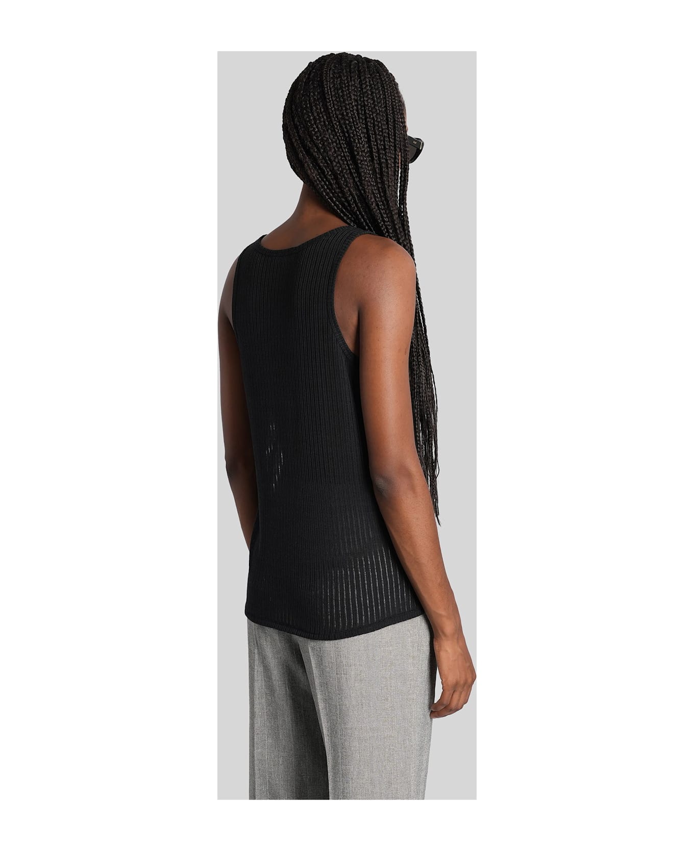 Anine Bing Eugene Tank Top In Black Polyester - black