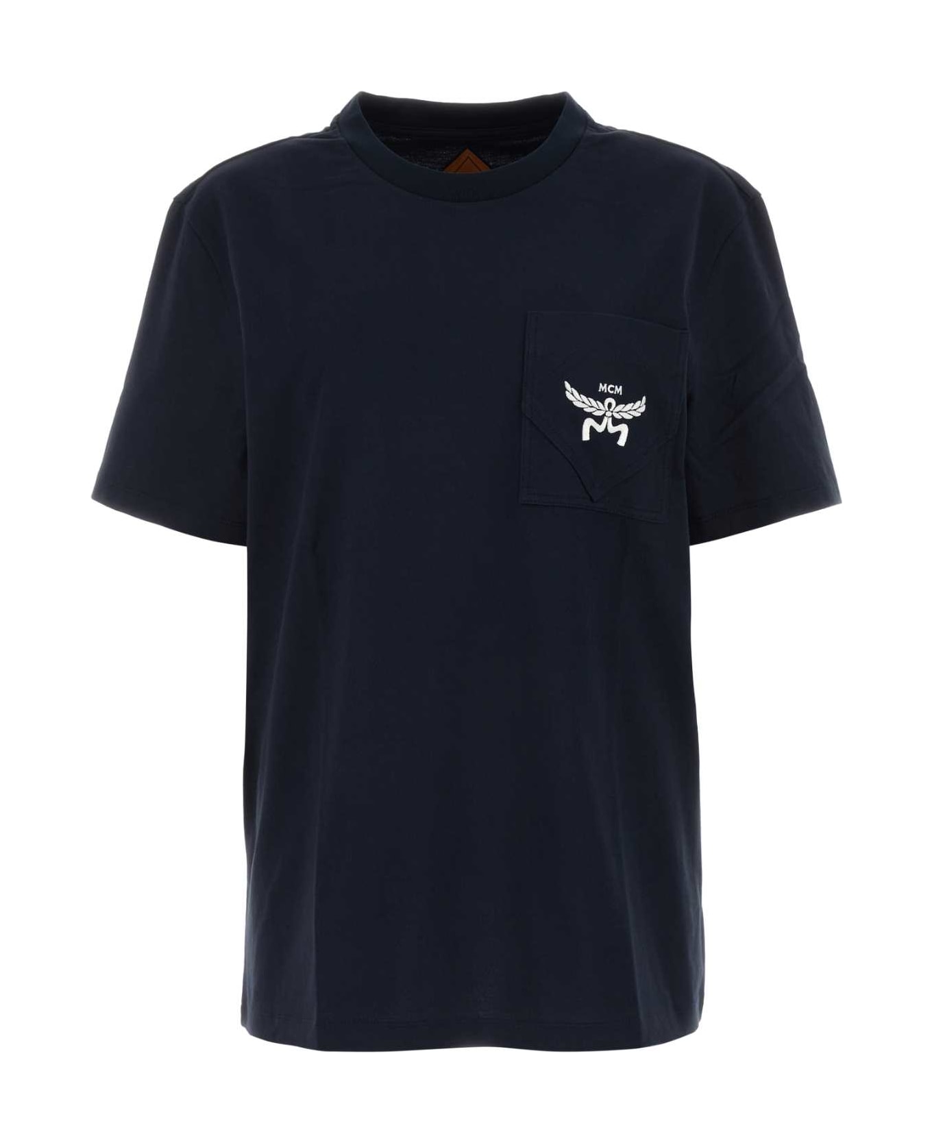 MCM Midnight Blue Cotton T-shirt - DARKNAVY