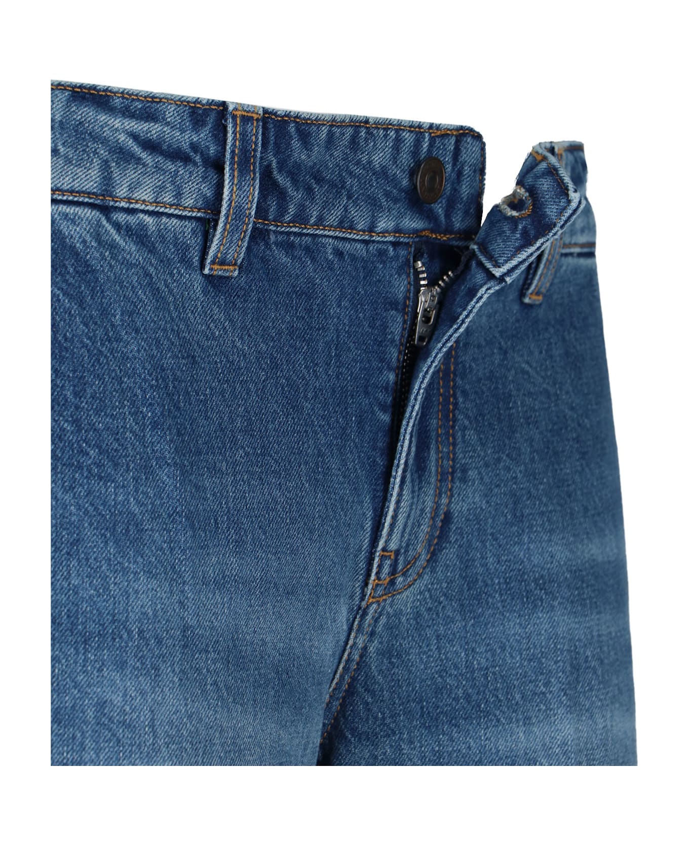 Victoria Beckham Logo Straight Jeans - Blue
