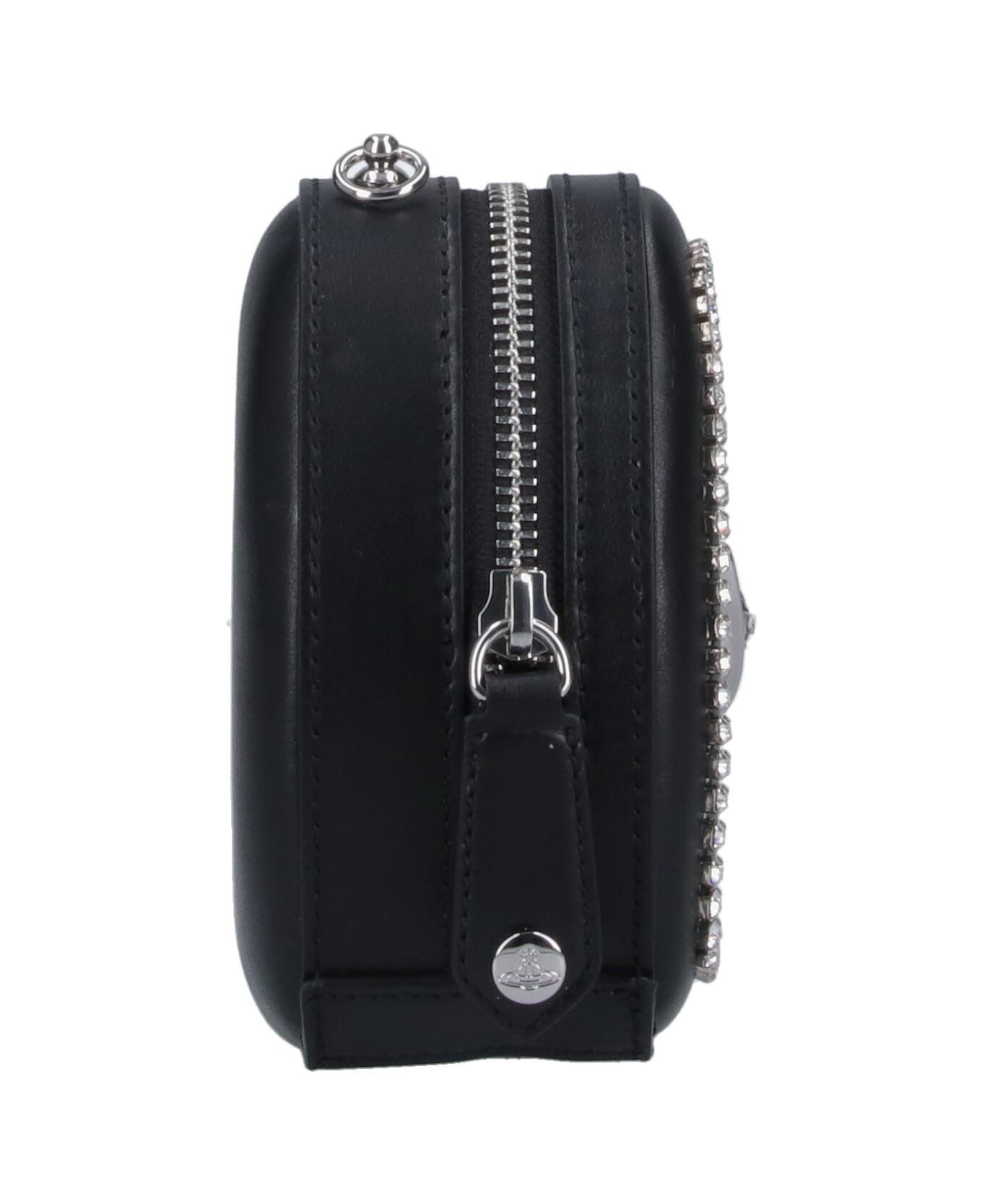 Vivienne Westwood Rhinestone Crossbody Bag - Black  