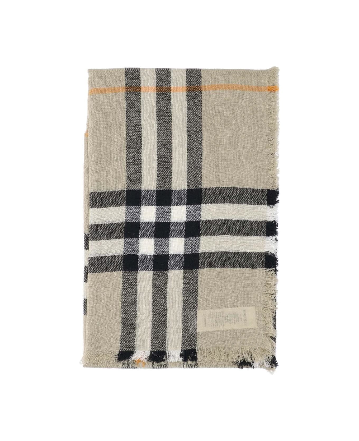 Burberry 'check' Wool Scarf - Green