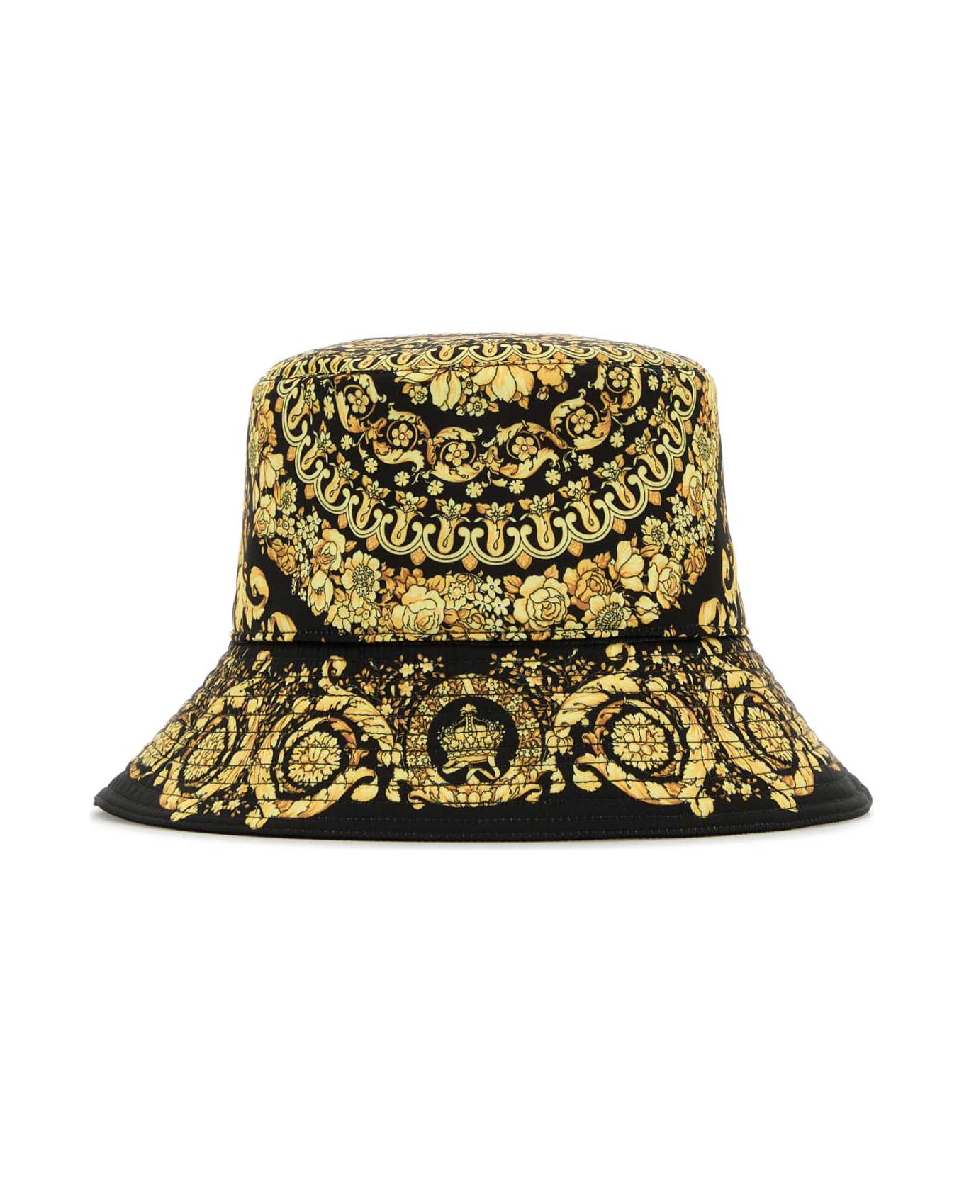 Versace Printed Polyester Bucket Hat - BLACKGOLD