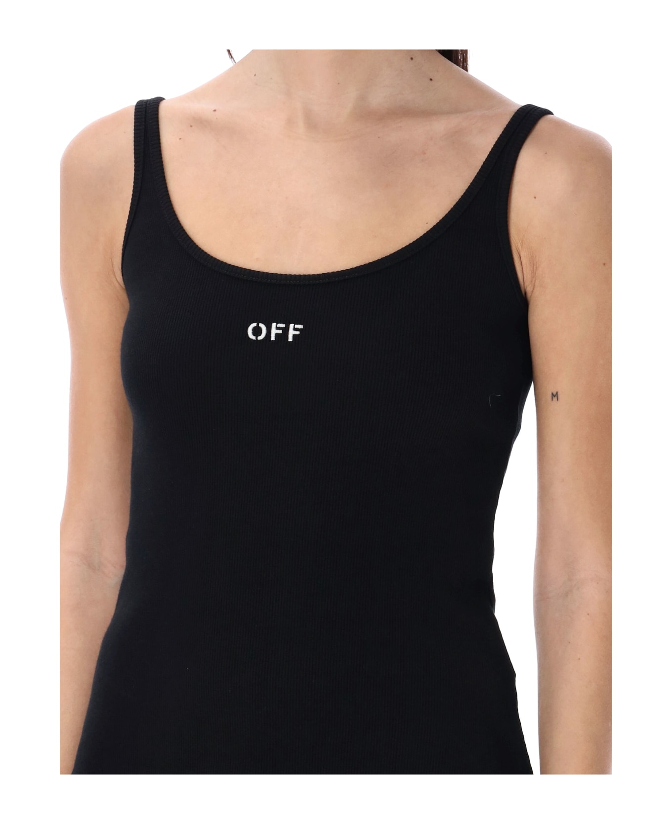 Off-White Off Stamp Rib Tank Top - BLACK