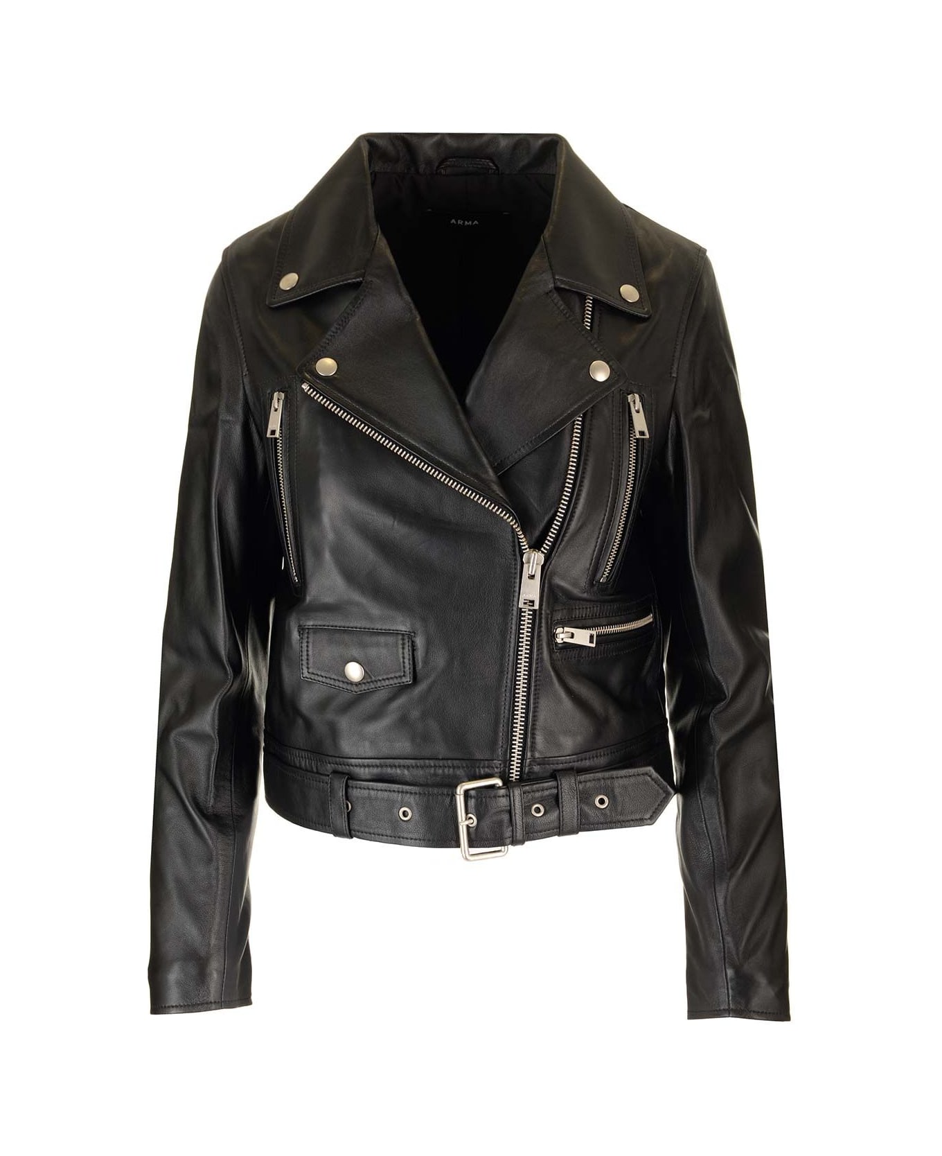 ARMA Nappa Leather Biker Jacket - Black