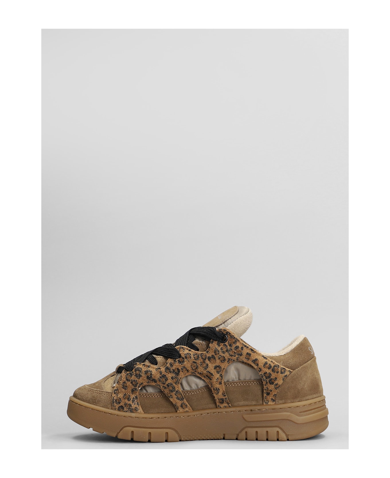 Paura Santha 1 Sneakers In Brown Suede And Fabric - brown