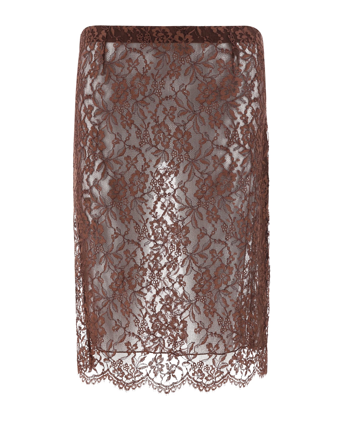 Saint Laurent Midi Skirt - Chocolat