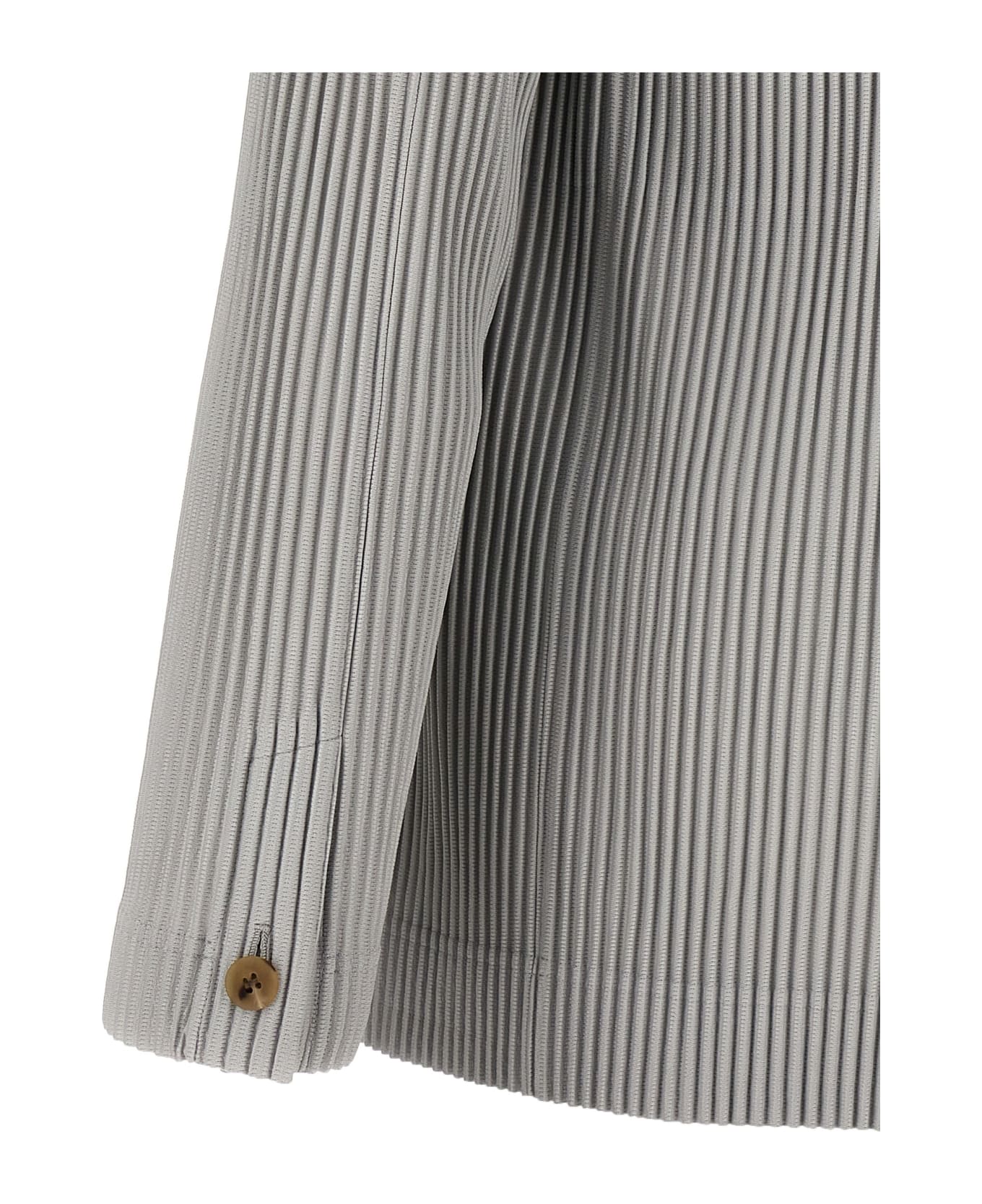 Issey Miyake Single-breasted Pleated Blazer - Gray