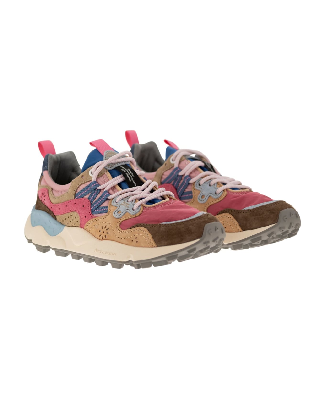 Flower Mountain Yamano 3 - Sneakers In Suede And Technical Fabric - Pink スニーカー