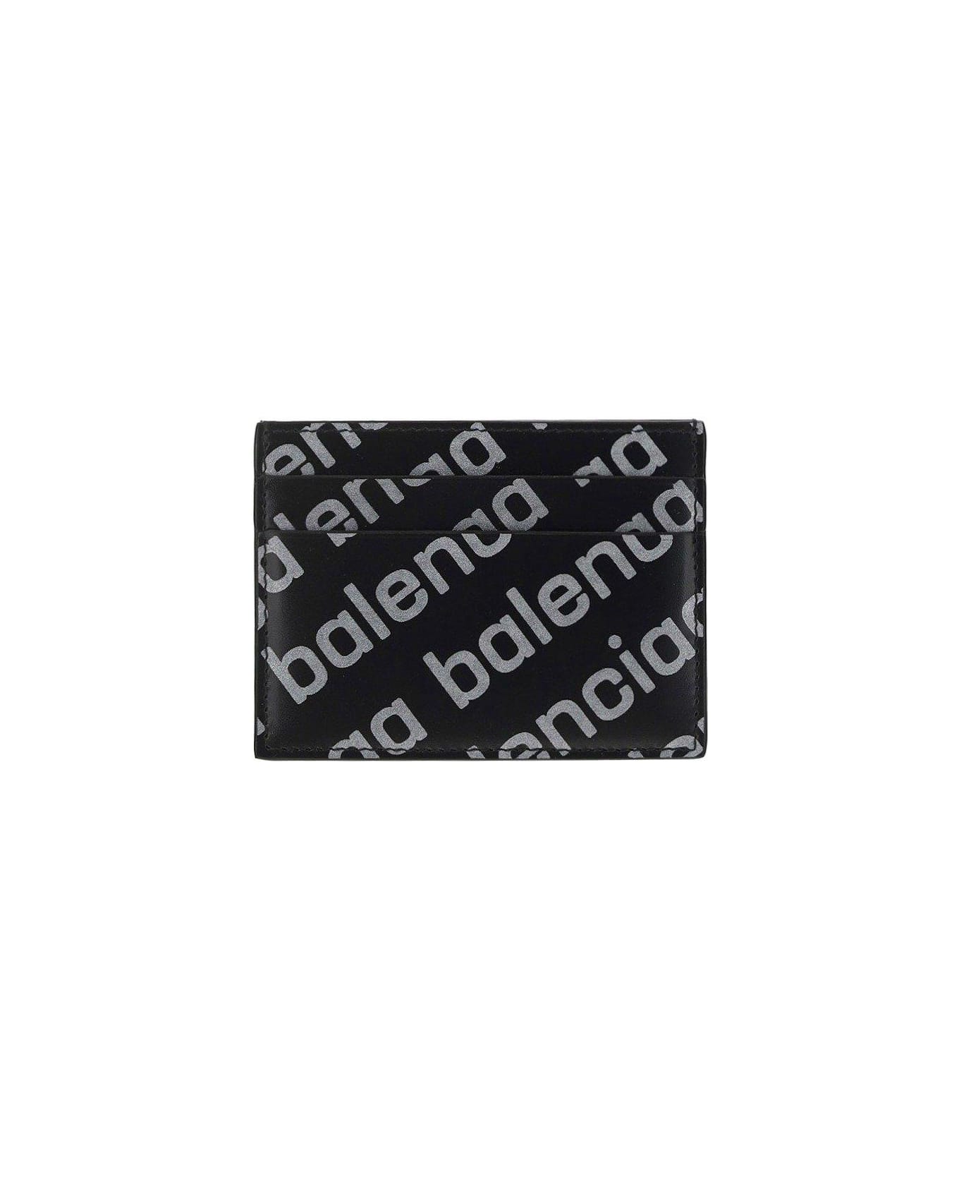 Balenciaga Reflective Printed Cash Card Holder - BLACK 財布