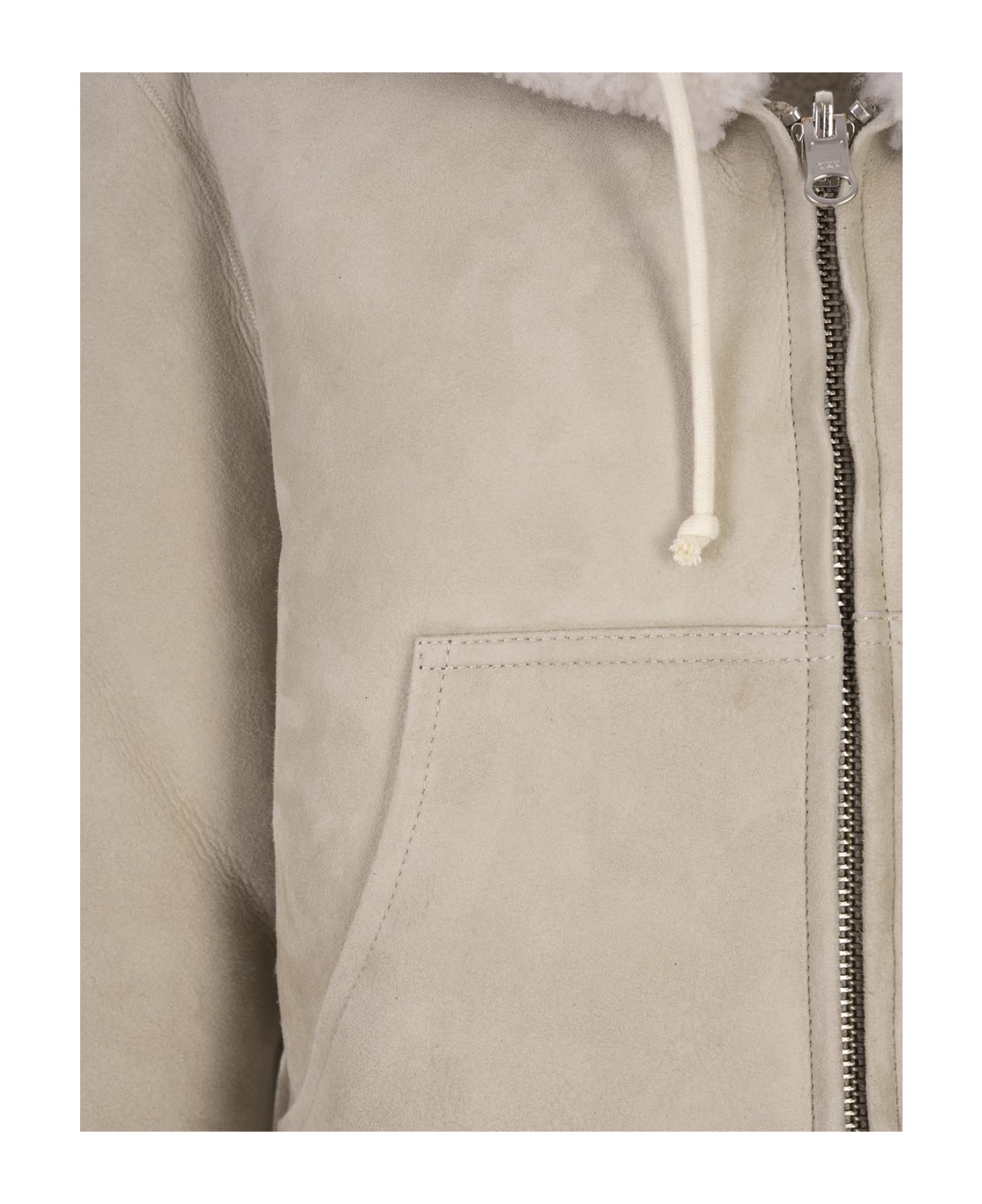 ANDREĀDAMO Short Reversible Jacket In Taupe Shearling - Grey ジャケット