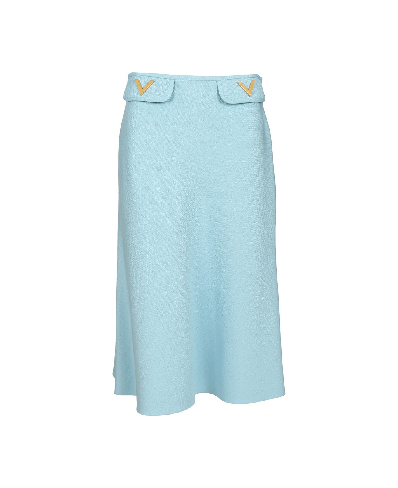 Valentino Look 13 - Skirt | Solid | Viscose Canvas - Clear Blue