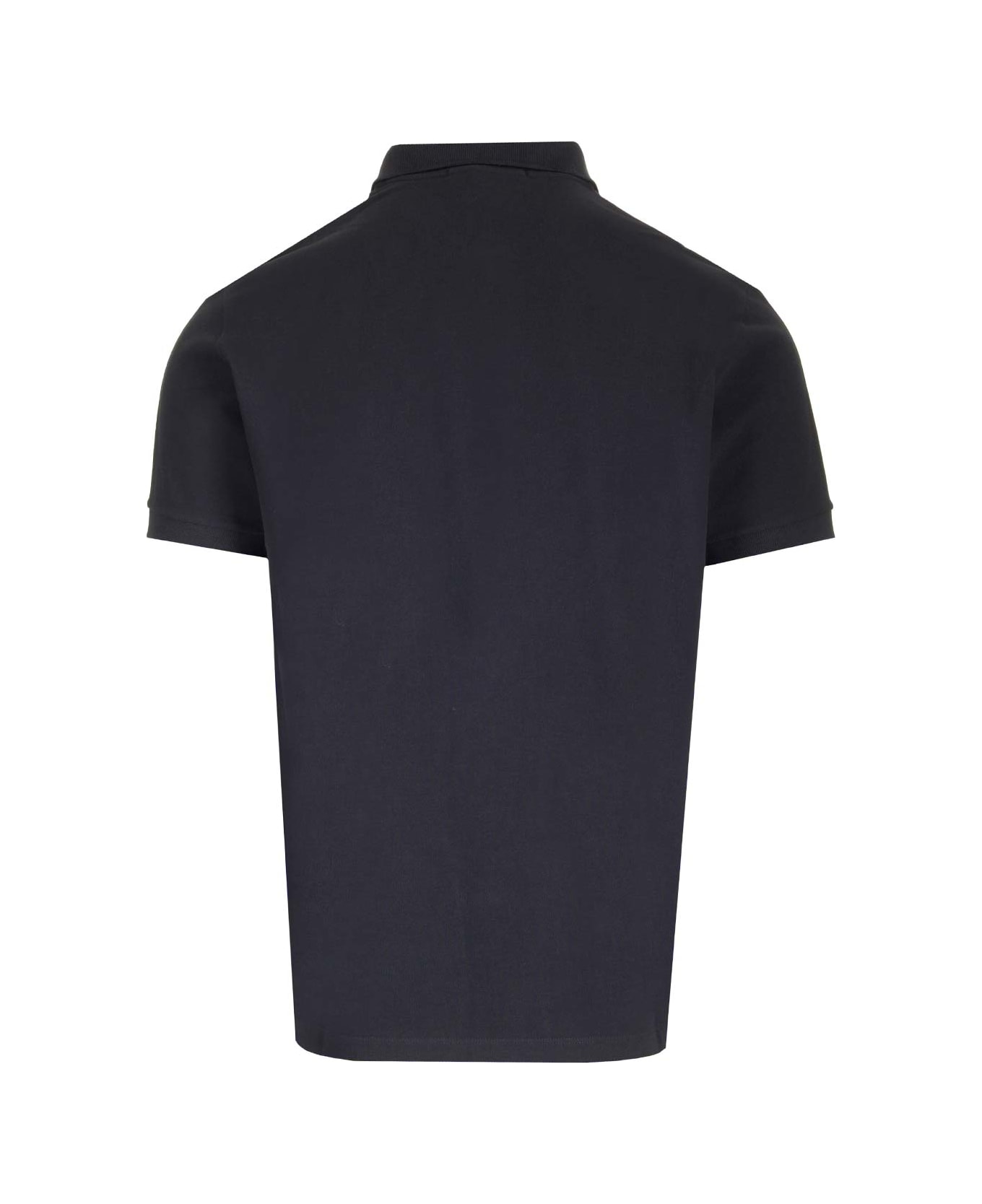 Stone Island Slim Fit Short Sleeve Stretch Polo Shirt With Applied Logo - Blue