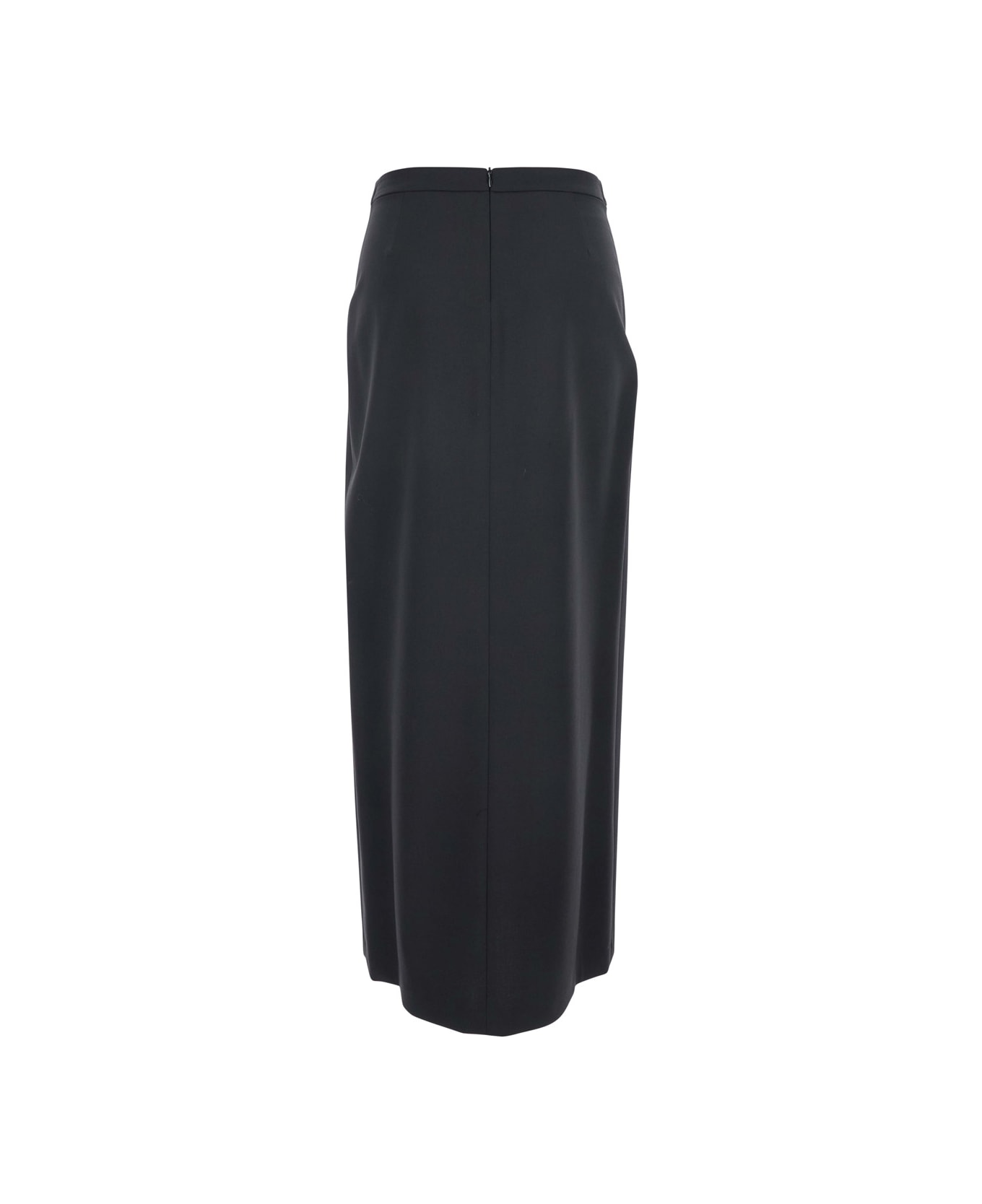 Mauro Grifoni Black Skirt With Front Single Slit In Fabric Woman - Black