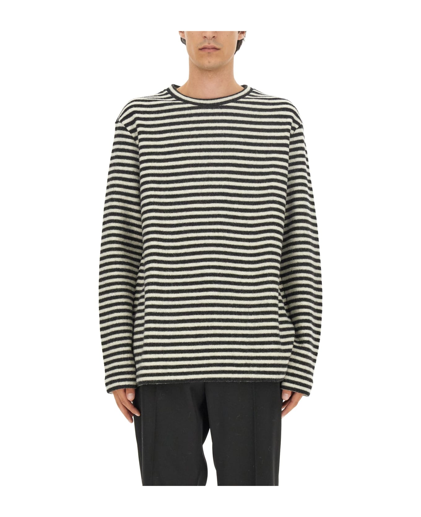 Jil Sander Striped Shirt - Nero/bianco ニットウェア
