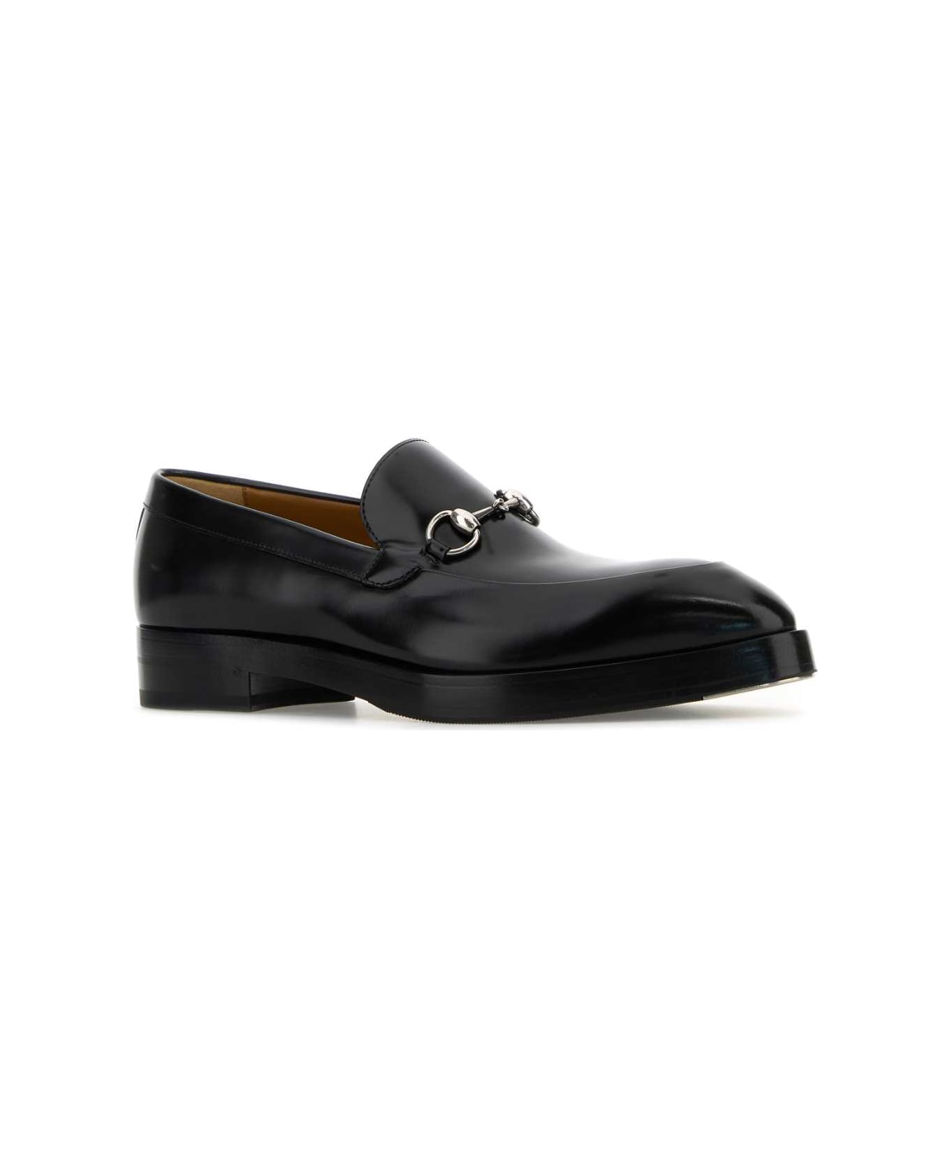 Gucci Black Leather Loafers - Black