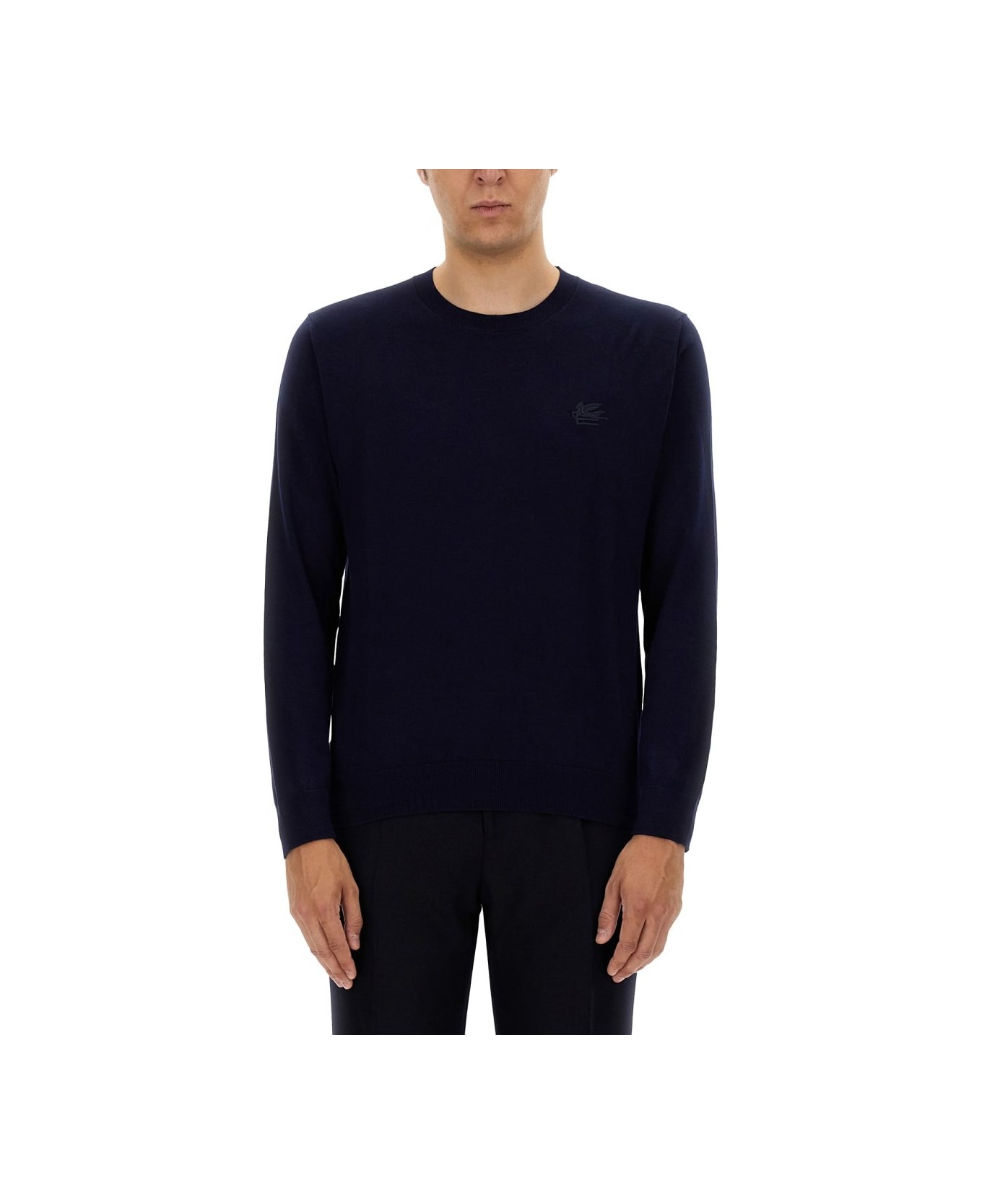 Etro Pegasus Embroidered Crewneck Sweatshirt - Blue
