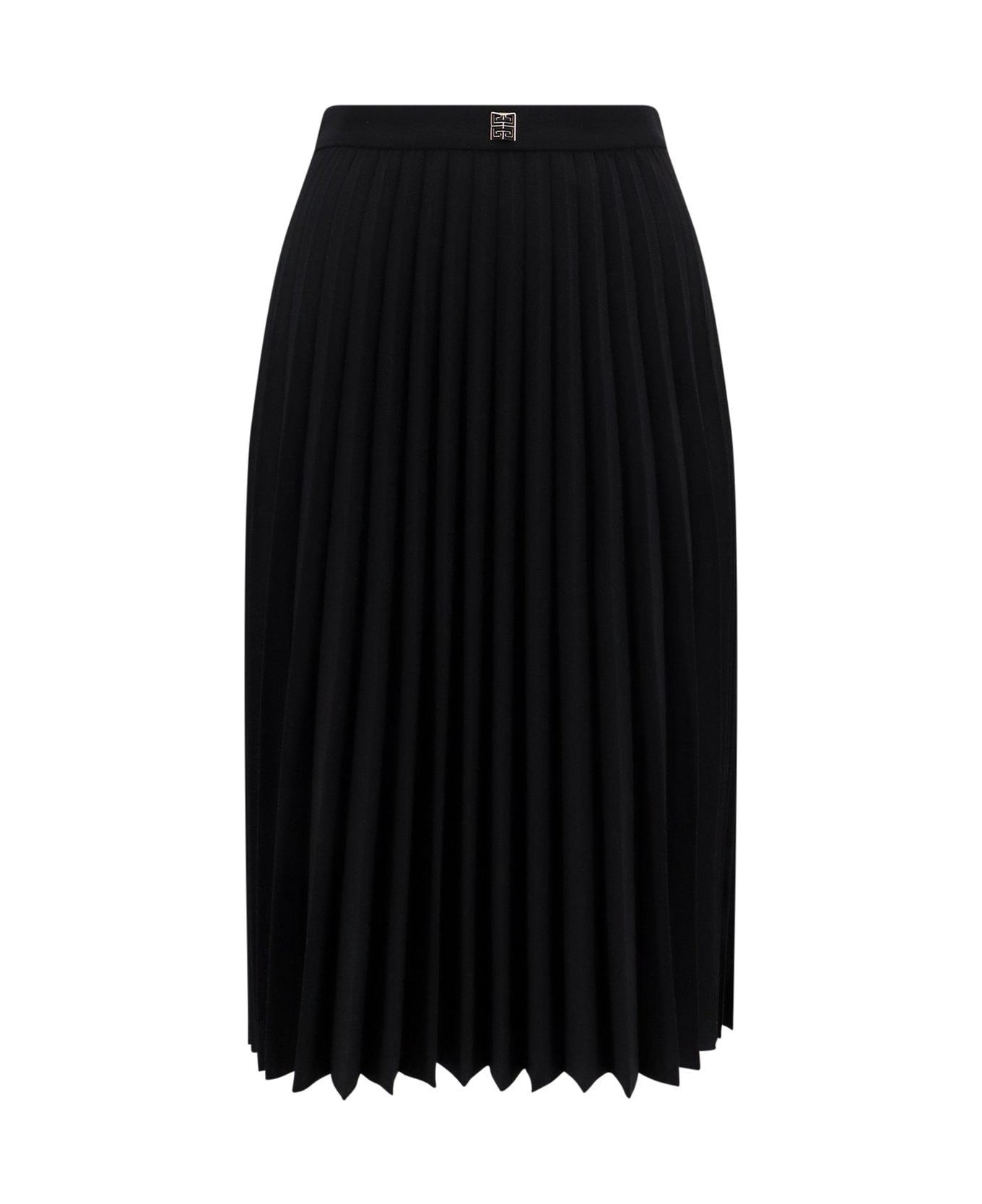 Givenchy Pleated Black Long Dress - Black スカート